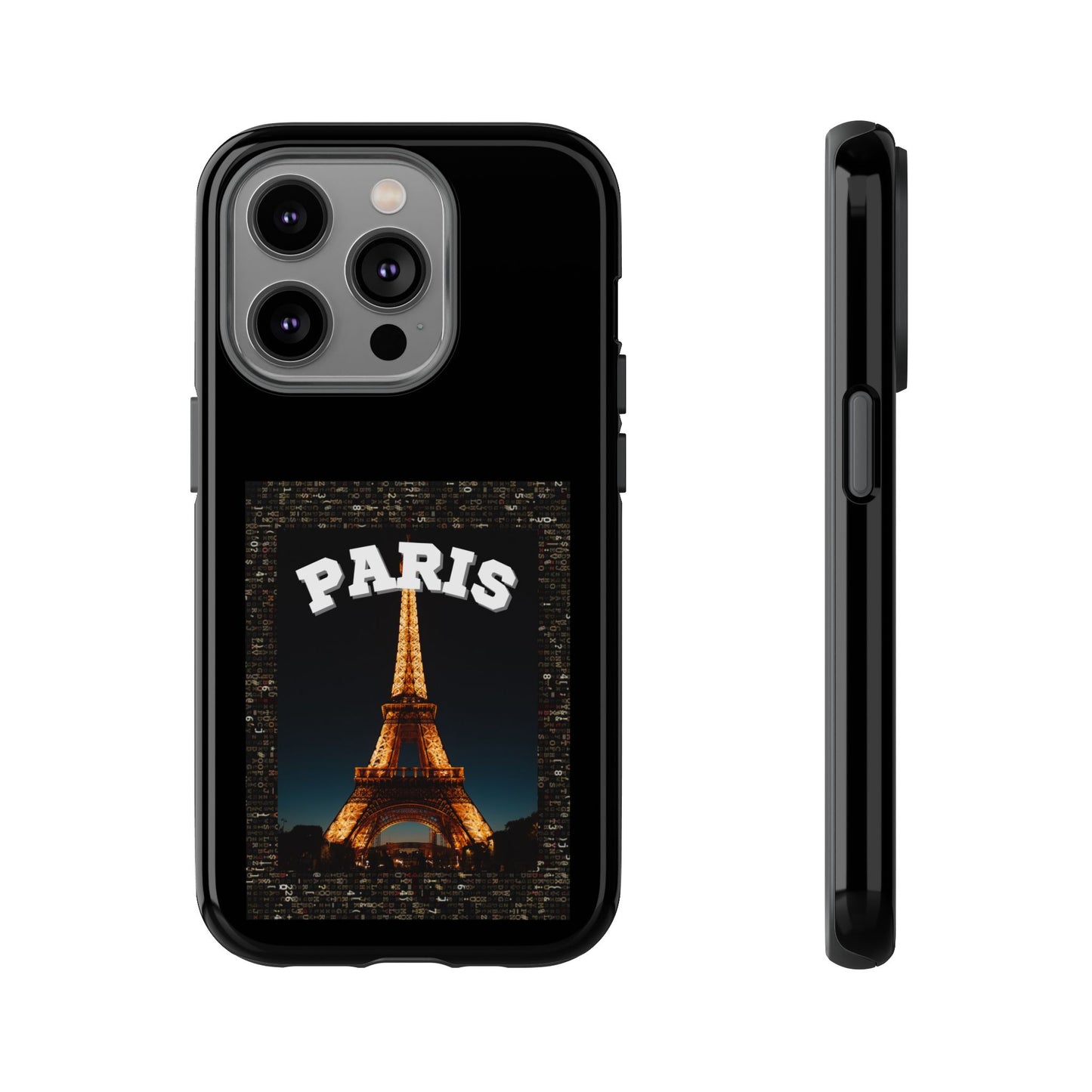 PARIS AT NIGHT- Tough Phone Cases - Fits Most Phone Sizes!! (BLACK) "Travel in Style"