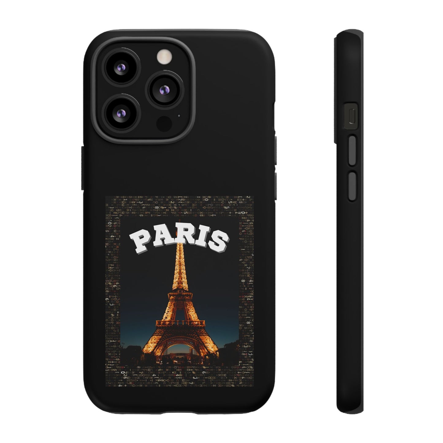 PARIS AT NIGHT- Tough Phone Cases - Fits Most Phone Sizes!! (BLACK) "Travel in Style"