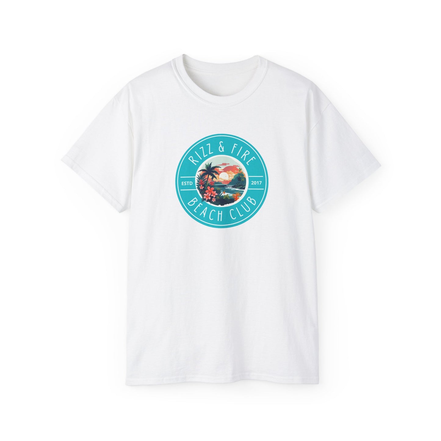 RIZZ & FIRE BEACH CLUB- T Shirt (VARIETY OF DARK COLORS) “Elevate Your Everyday with a Statement Tee”