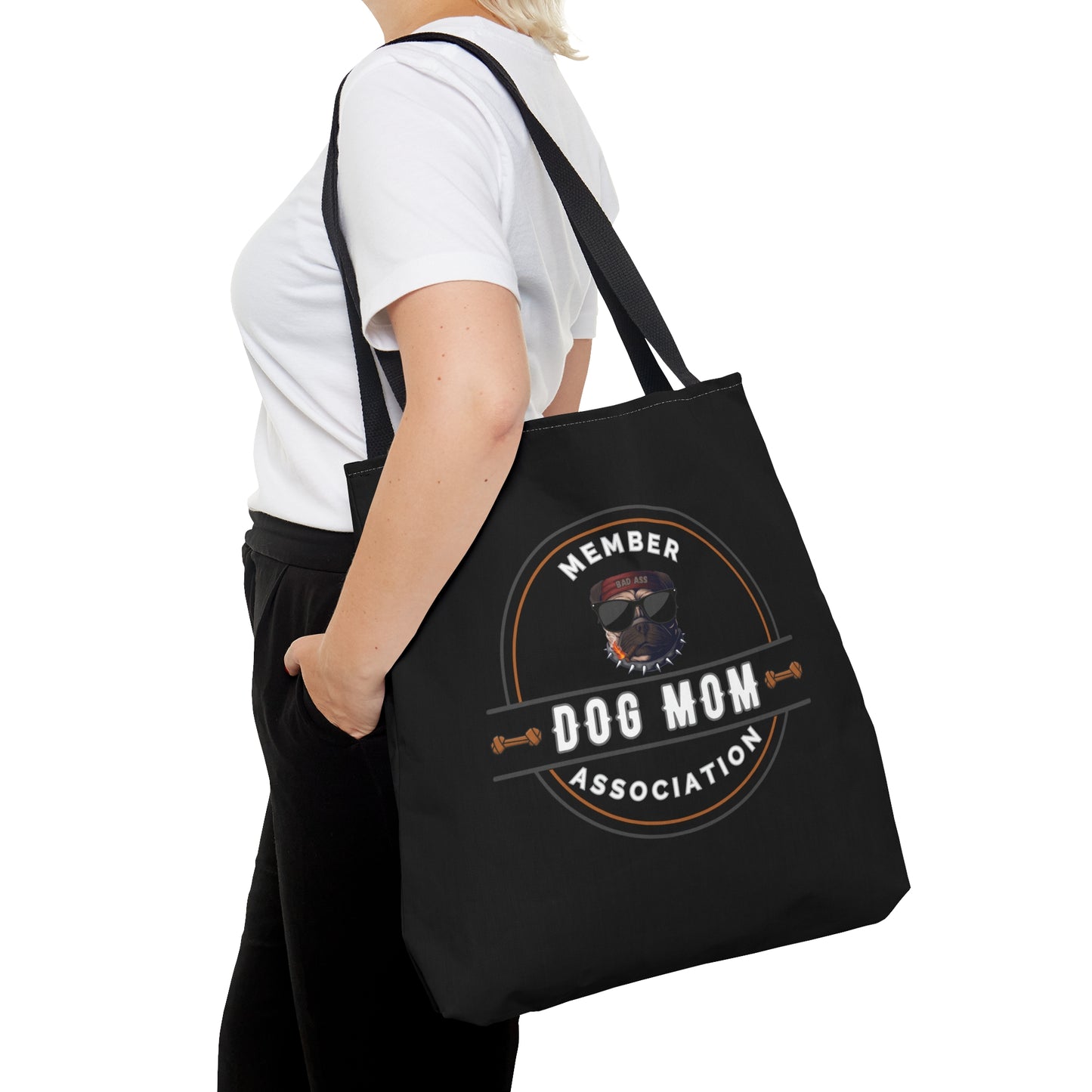 DOG MOM- AOP Tote Bag (BLACK)-"Made Our Hot List For A Reason"