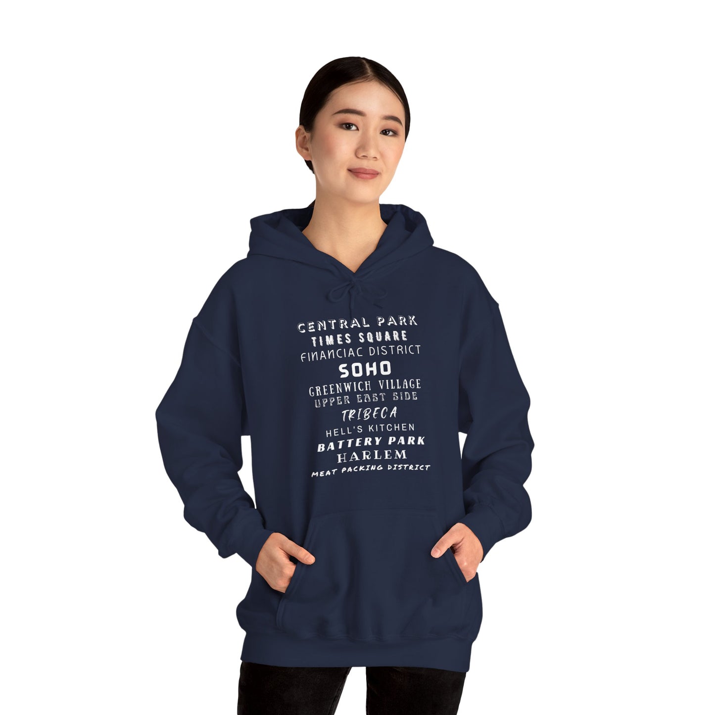 New York Neighborhoods -Unisex Heavy Blend Hooded Sweatshirt (VARIETY OF COLORS) "Iconic NYC on Swag"