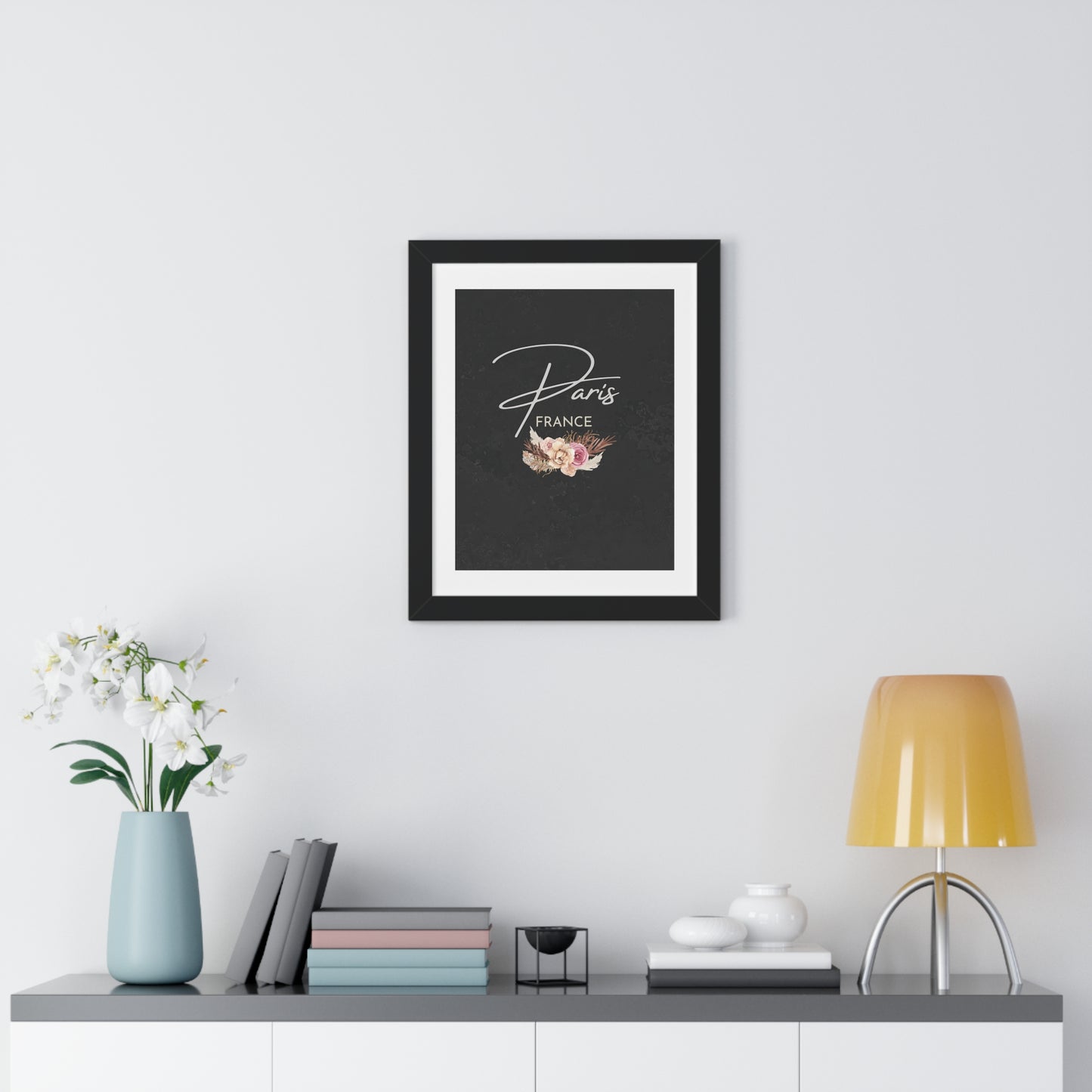 PARIS FRANCE FLORAL - Framed Poster - Urban Wall Art for Home Decor