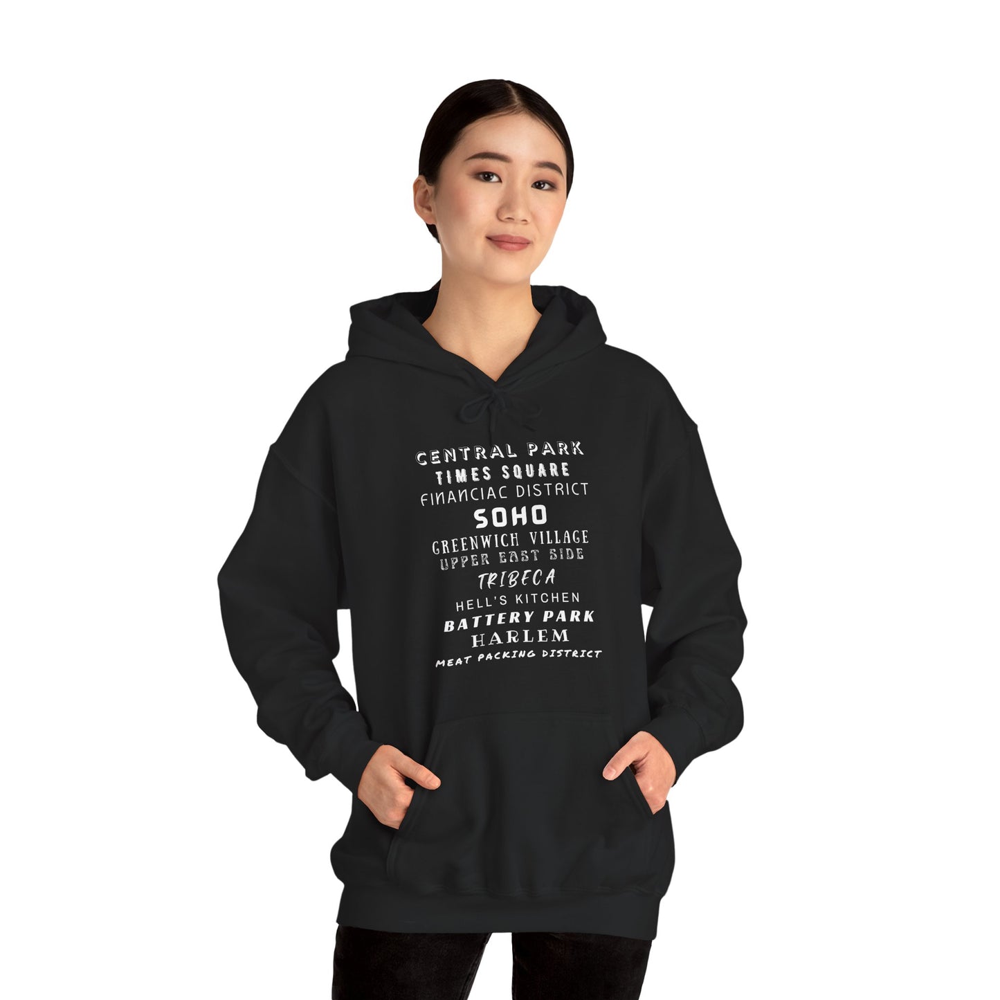 New York Neighborhoods -Unisex Heavy Blend Hooded Sweatshirt (VARIETY OF COLORS) "Iconic NYC on Swag"