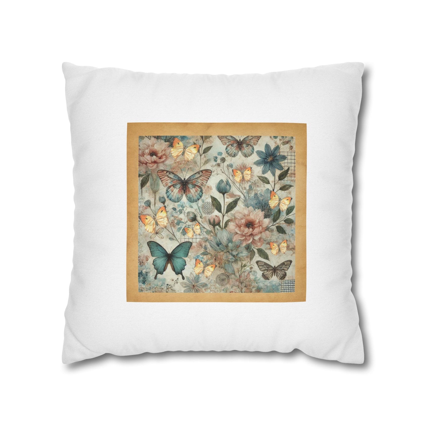 WHIMSY FLORAL Bohemian Floral Pillowcase - "Decorative Garden Motif Throw Cushion Cover"