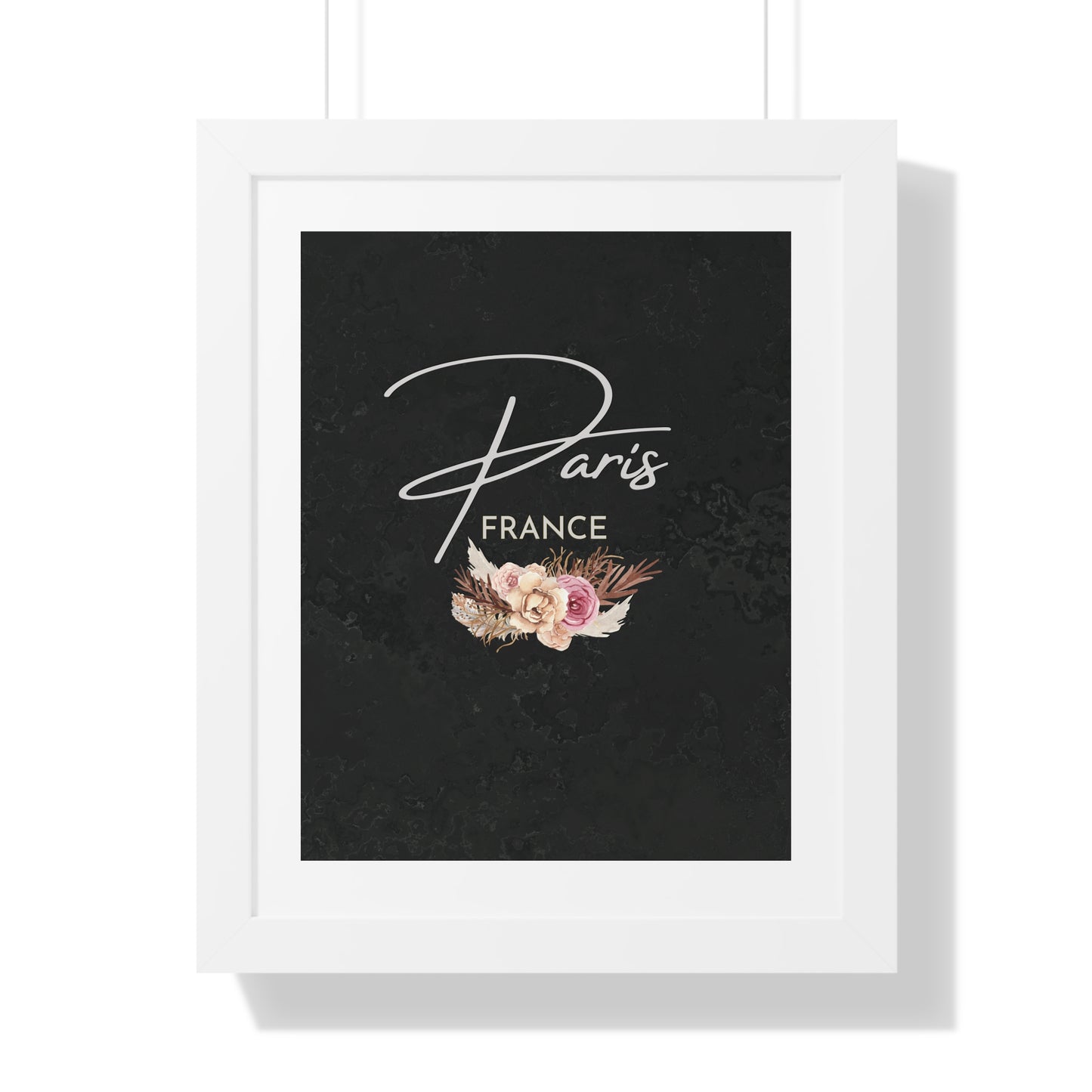 PARIS FRANCE FLORAL - Framed Poster - Urban Wall Art for Home Decor