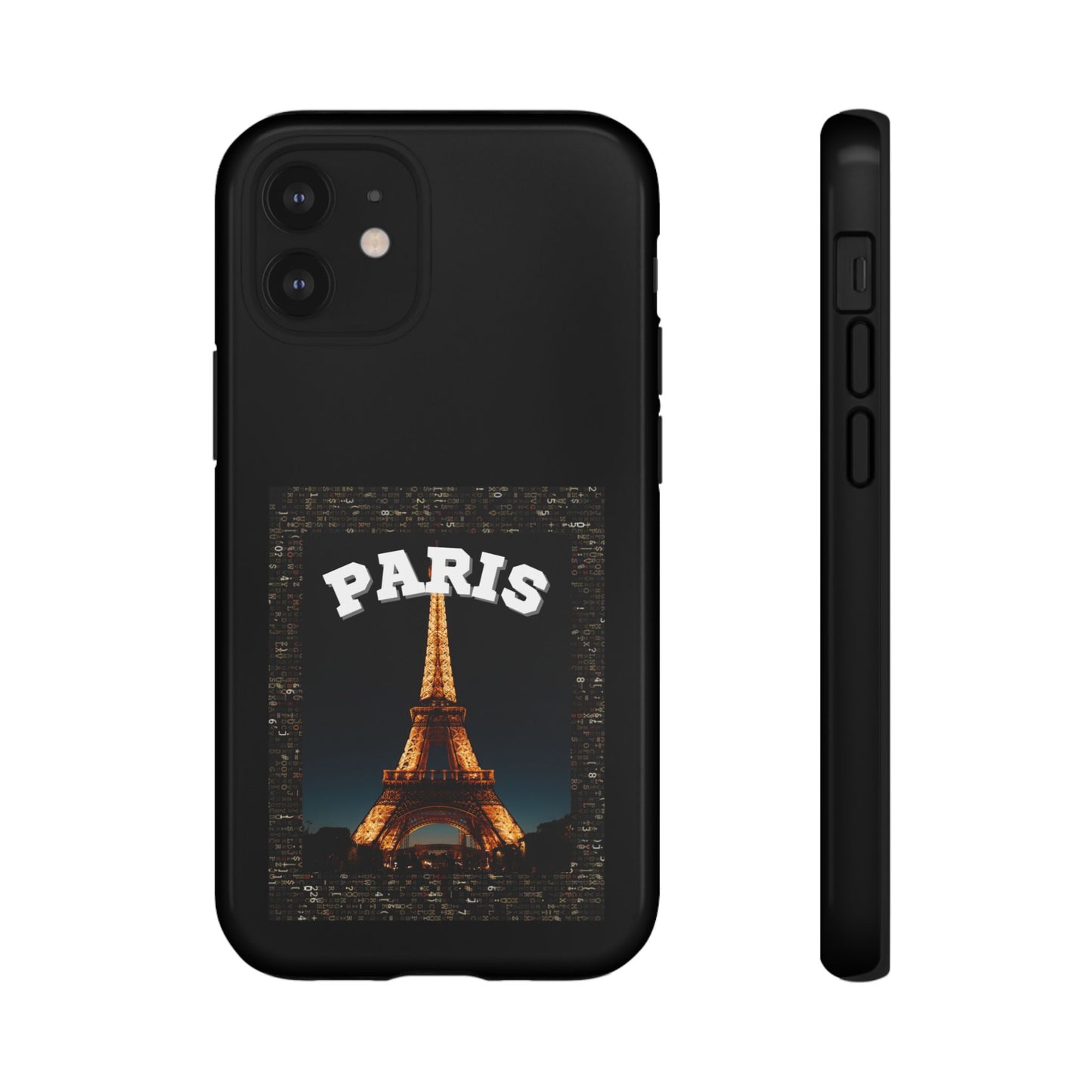 PARIS AT NIGHT- Tough Phone Cases - Fits Most Phone Sizes!! (BLACK) "Travel in Style"