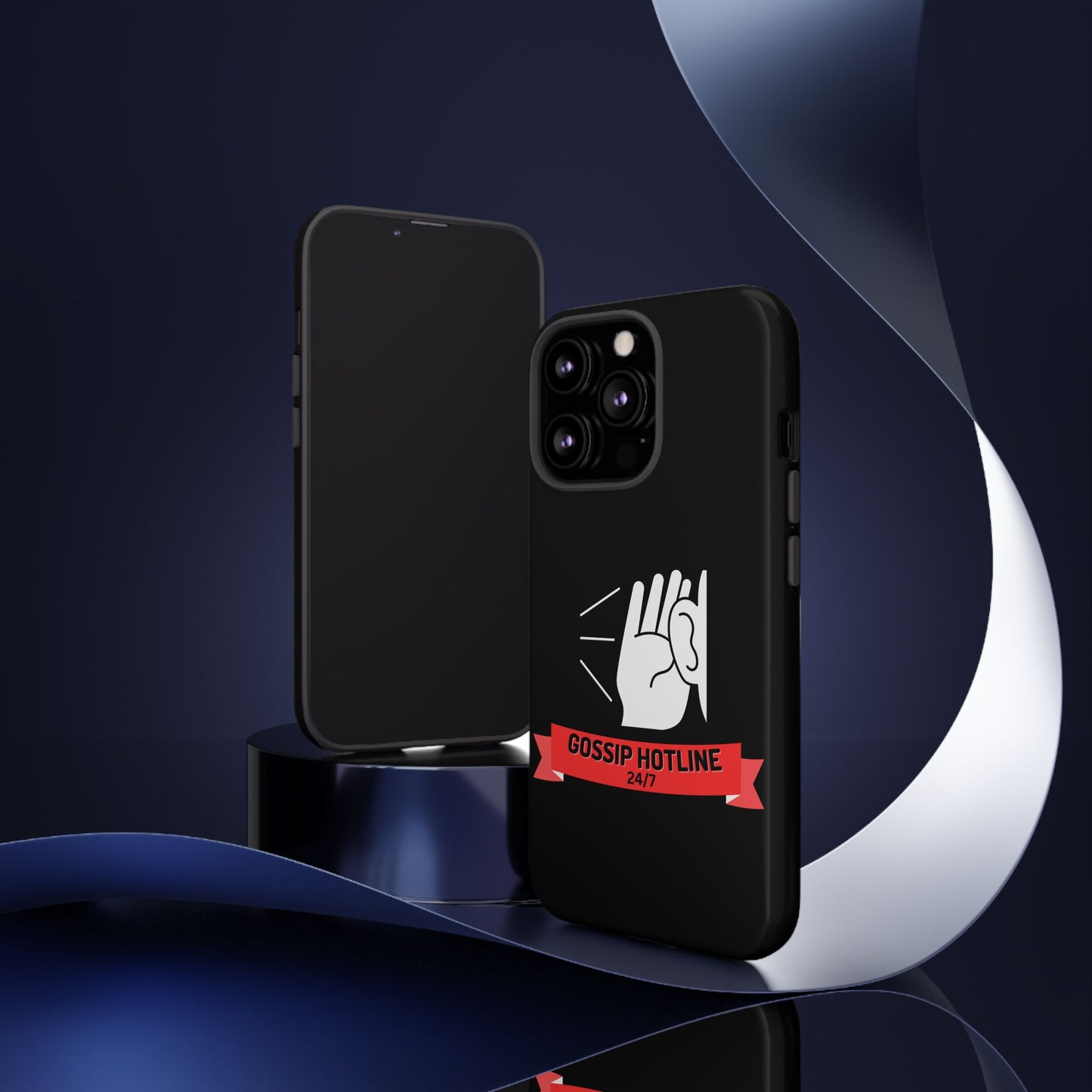GOSSIP HOTLINE-Tough Phone Cases - Fits Most Phone Sizes!! (BLACK) "When Your Phone Case Spills The Tea"