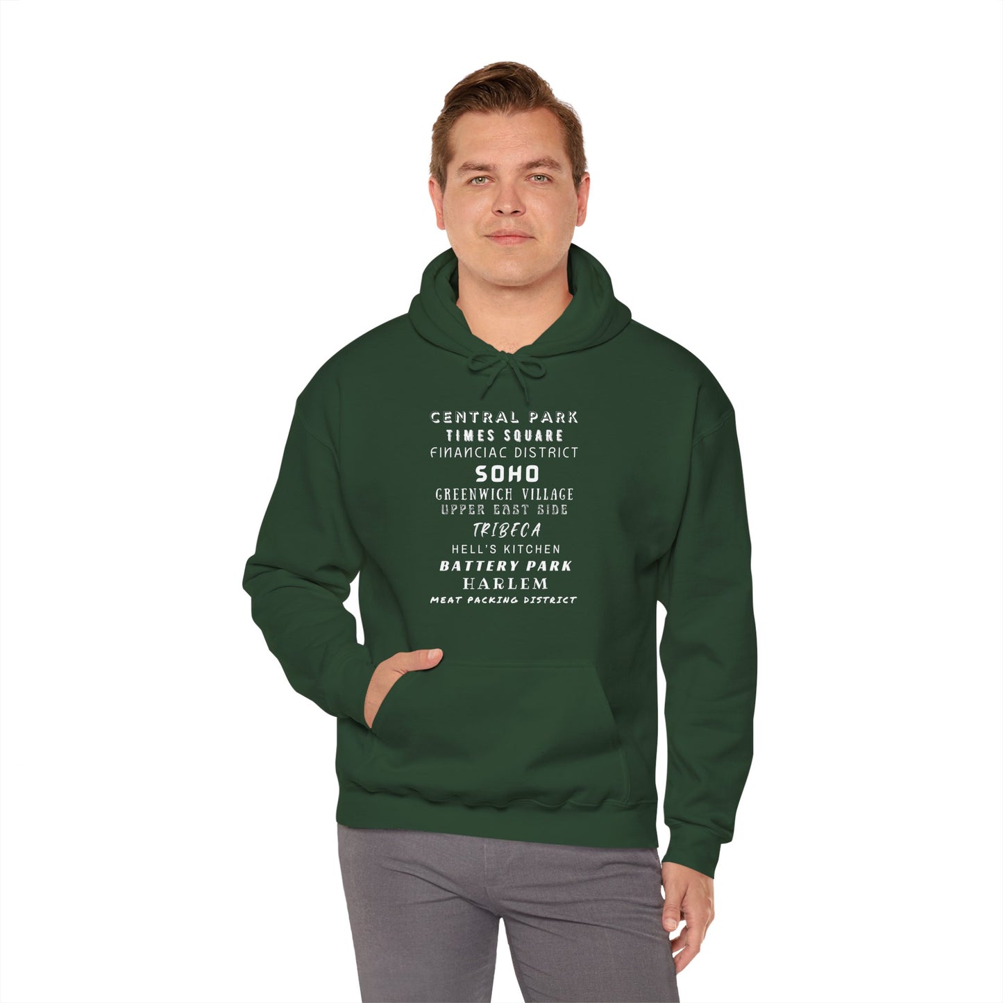 New York Neighborhoods -Unisex Heavy Blend Hooded Sweatshirt (VARIETY OF COLORS) "Iconic NYC on Swag"