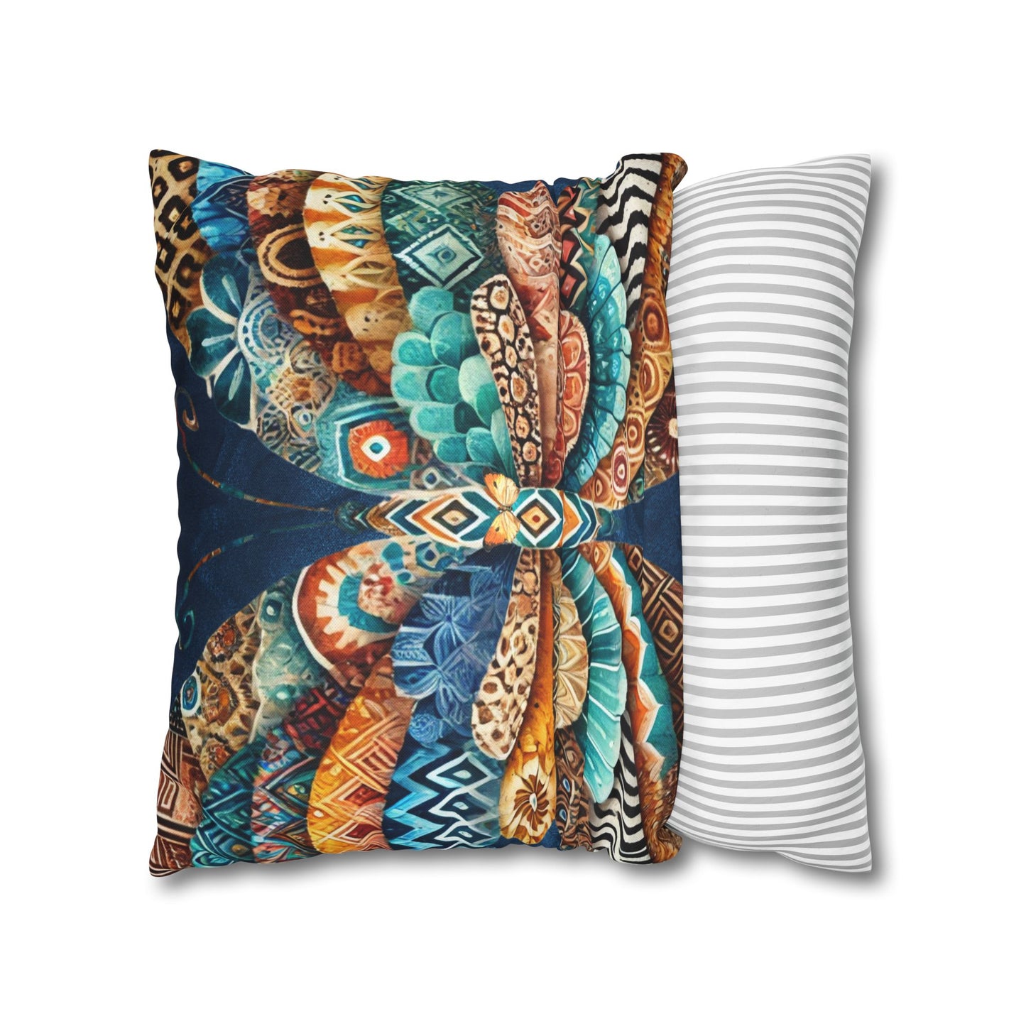 BOHEMIAN BUTTERFLY- Bohemian Design Square Pillowcase (COVER ONLY) - "Upgrade Your Living Space With an Artsy Pillow Cover"