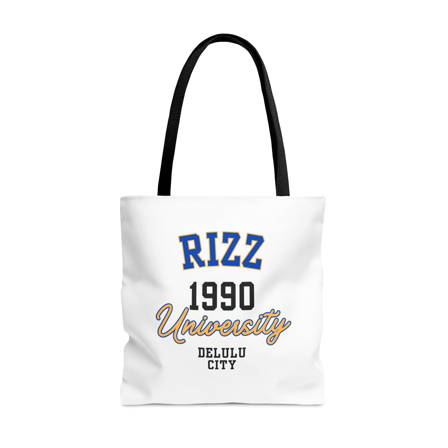 RIZZ UNIVERSITY 1990- AOP Tote Bag-"School Vibes, Street Style Approved"