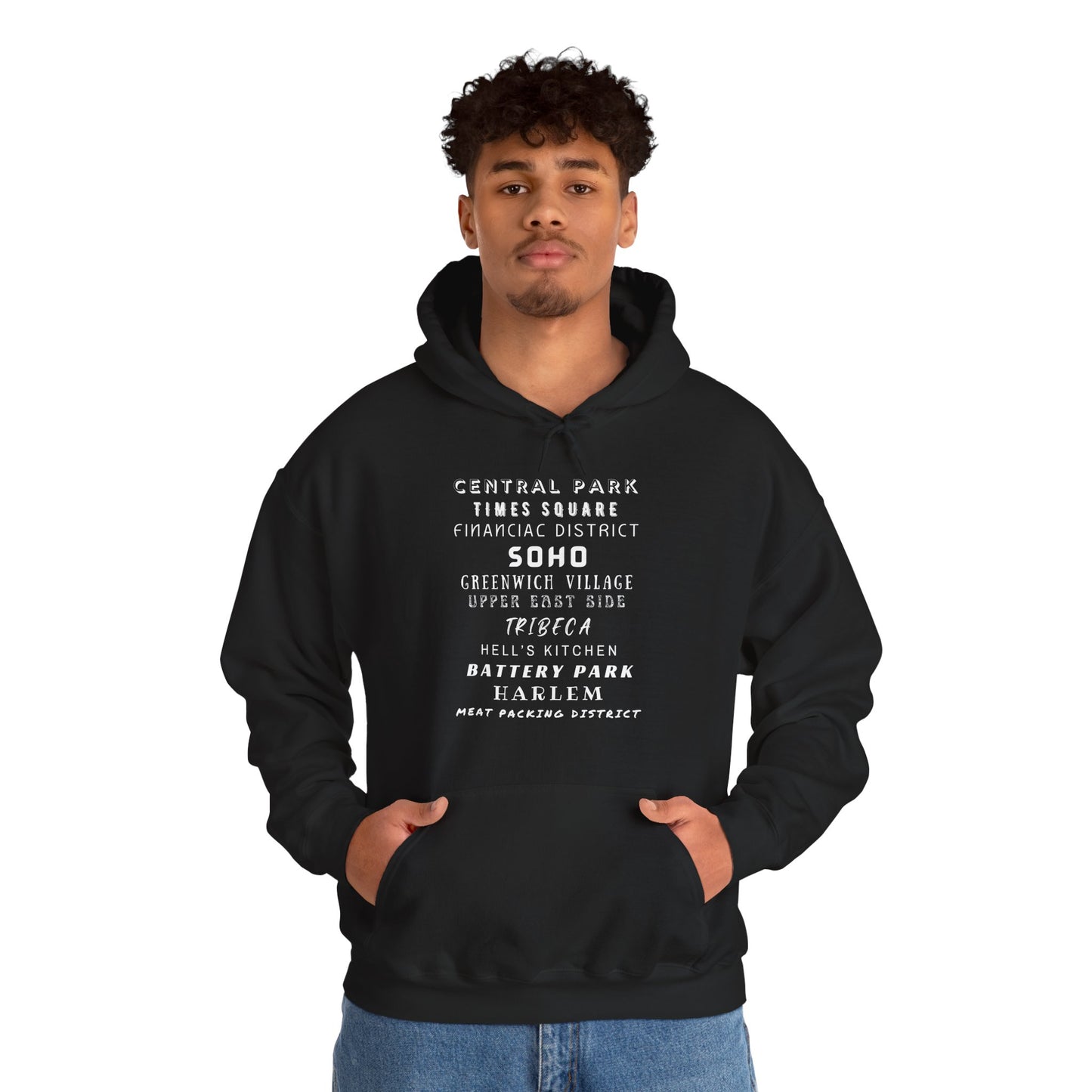 New York Neighborhoods -Unisex Heavy Blend Hooded Sweatshirt (VARIETY OF COLORS) "Iconic NYC on Swag"
