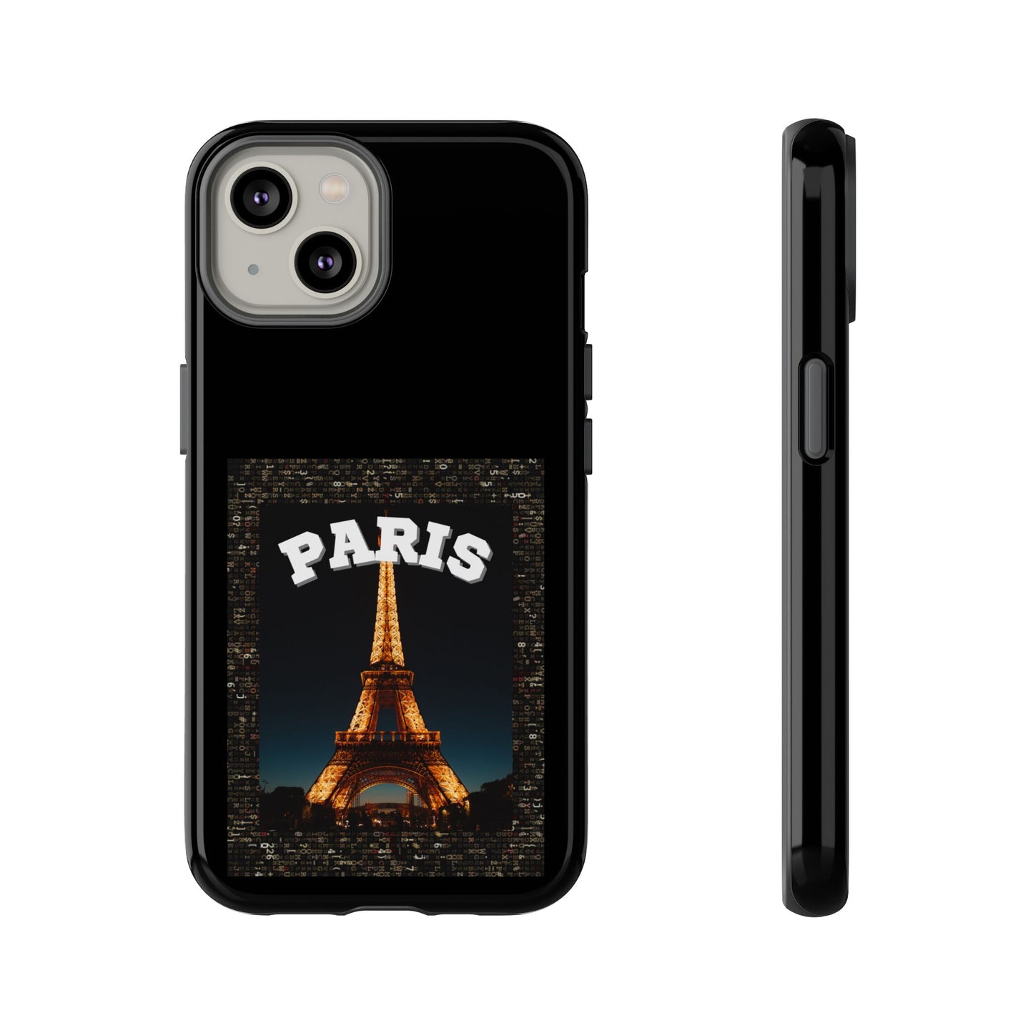 PARIS AT NIGHT- Tough Phone Cases - Fits Most Phone Sizes!! (BLACK) "Travel in Style"
