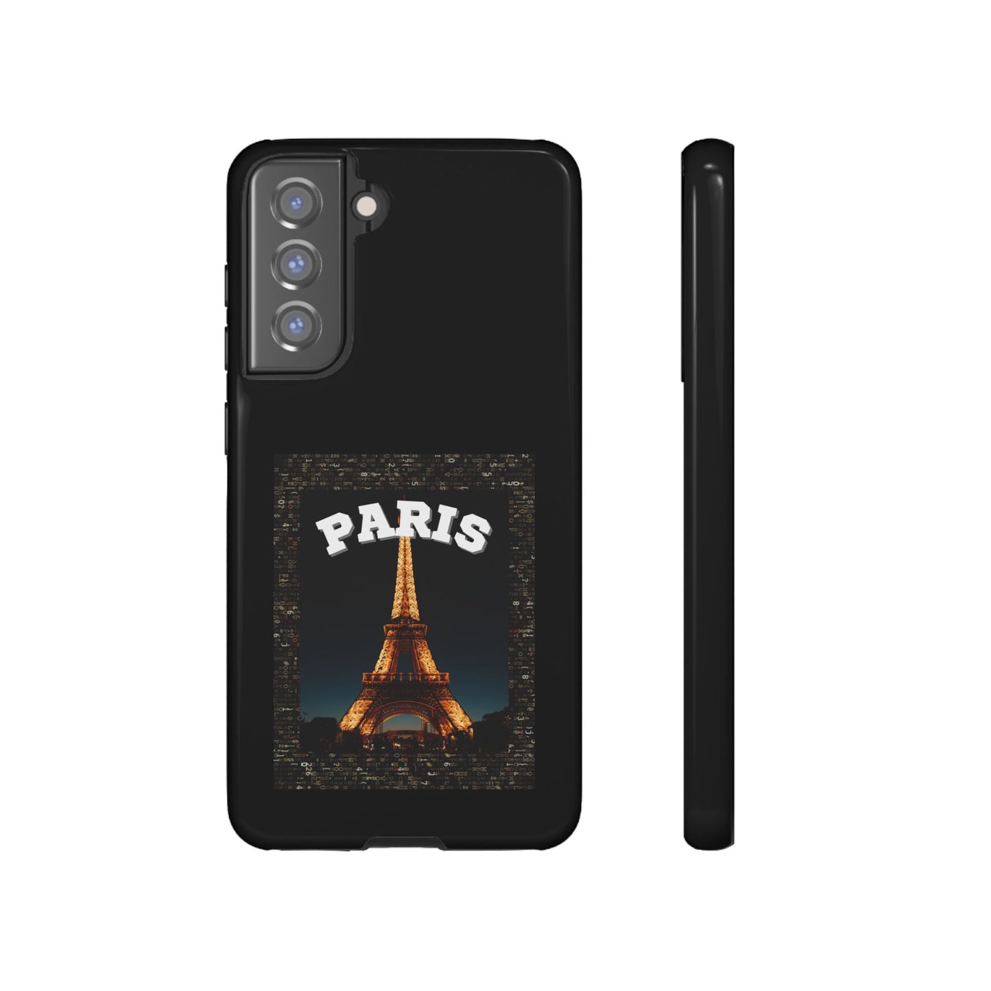 PARIS AT NIGHT- Tough Phone Cases - Fits Most Phone Sizes!! (BLACK) "Travel in Style"