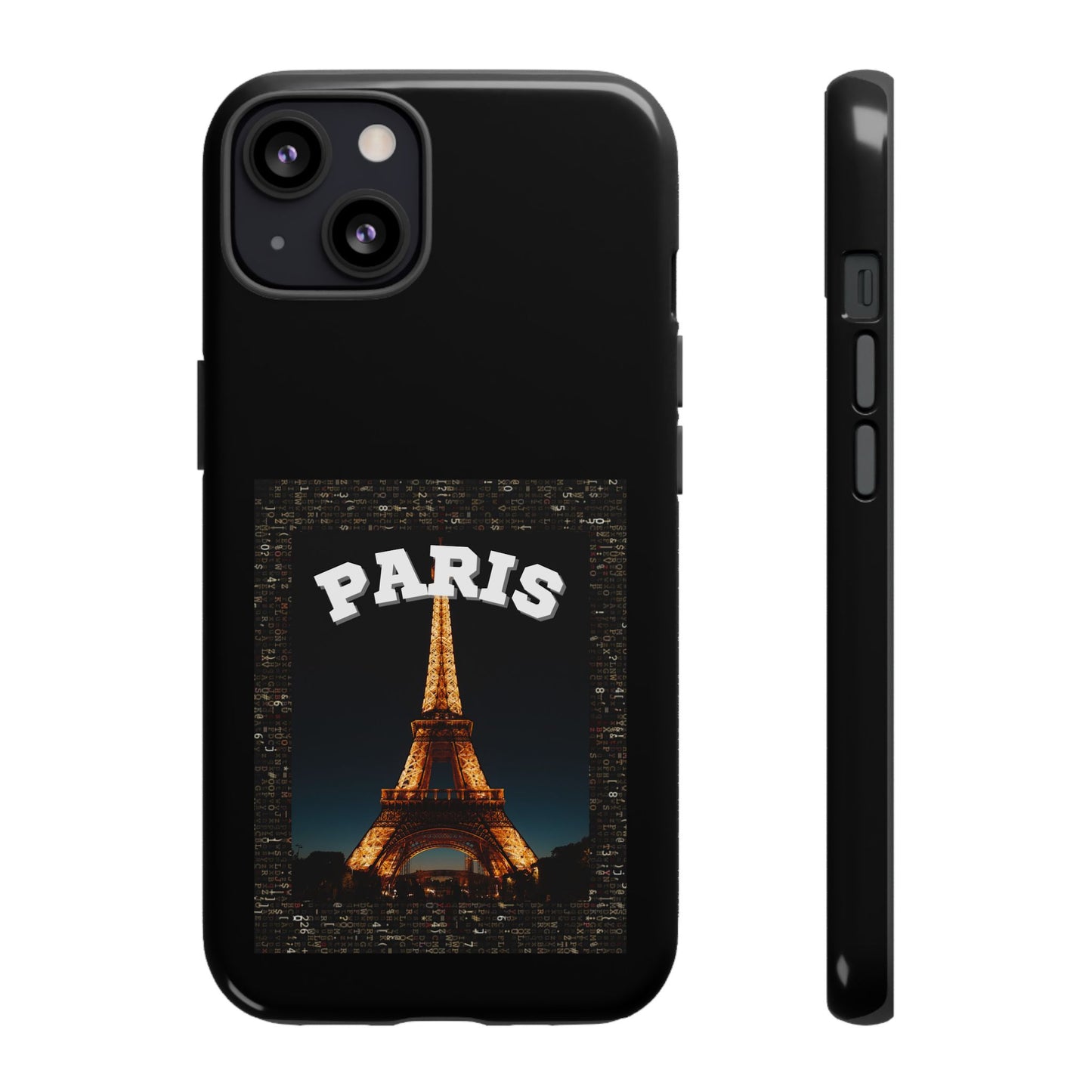 PARIS AT NIGHT- Tough Phone Cases - Fits Most Phone Sizes!! (BLACK) "Travel in Style"