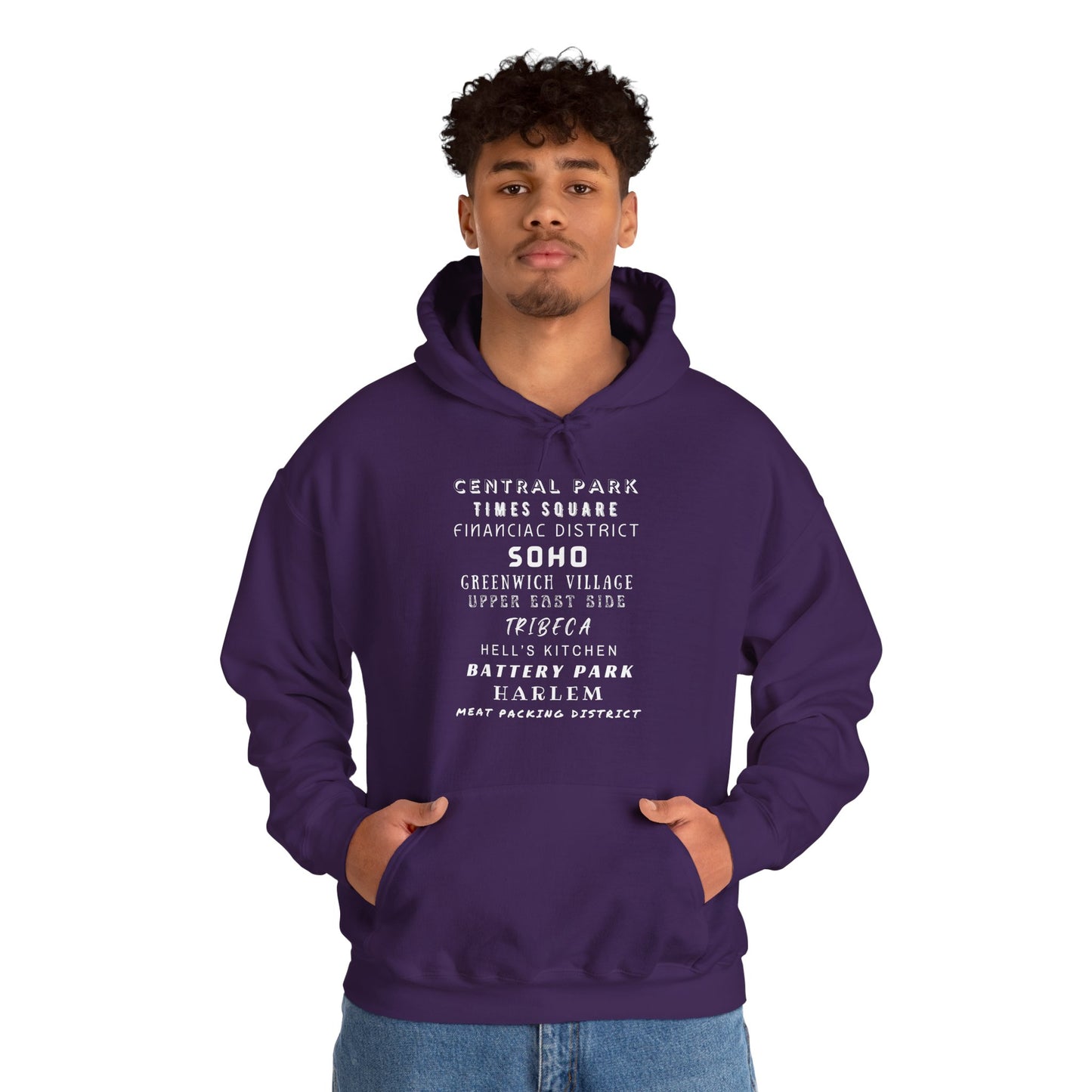 New York Neighborhoods -Unisex Heavy Blend Hooded Sweatshirt (VARIETY OF COLORS) "Iconic NYC on Swag"