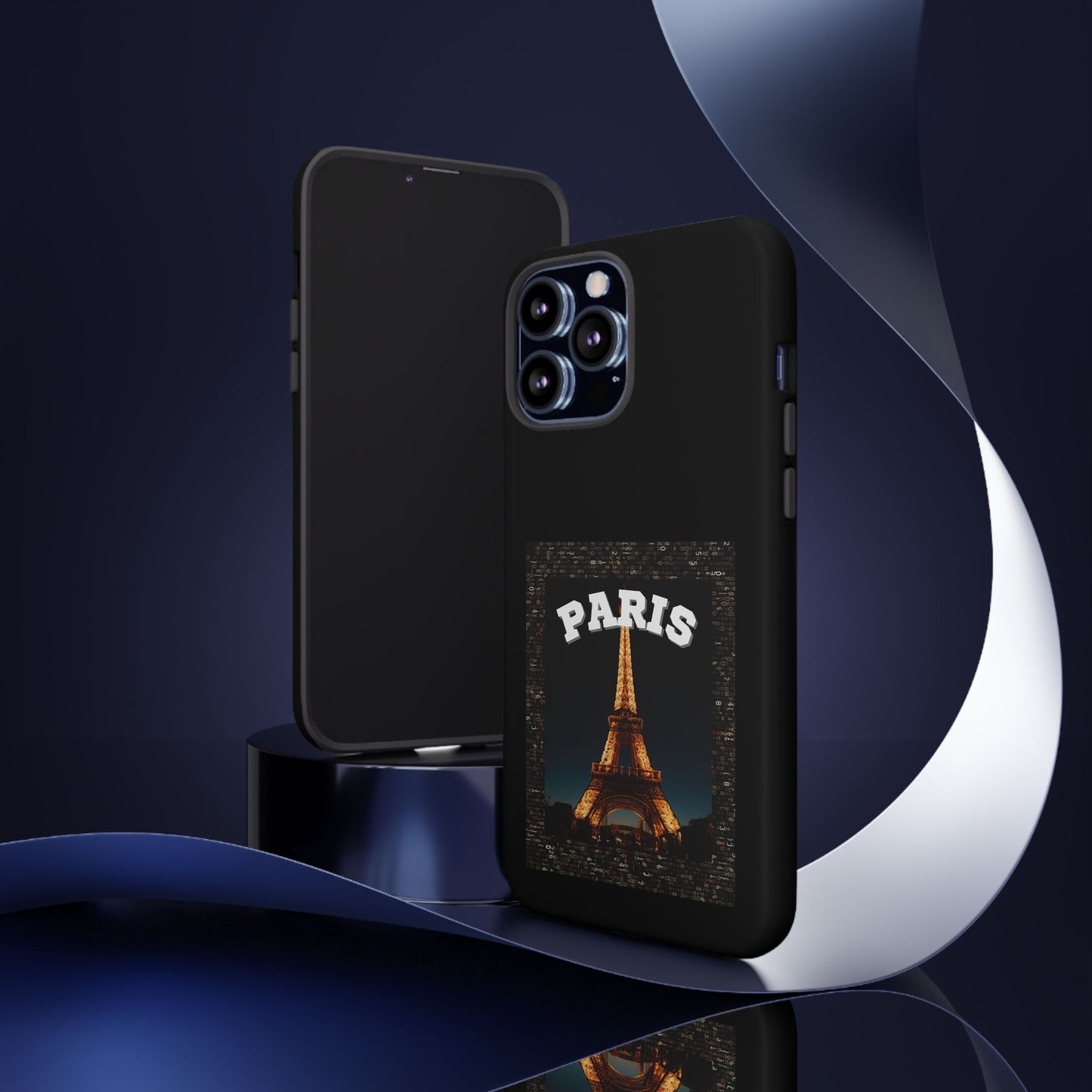 PARIS AT NIGHT- Tough Phone Cases - Fits Most Phone Sizes!! (BLACK) "Travel in Style"