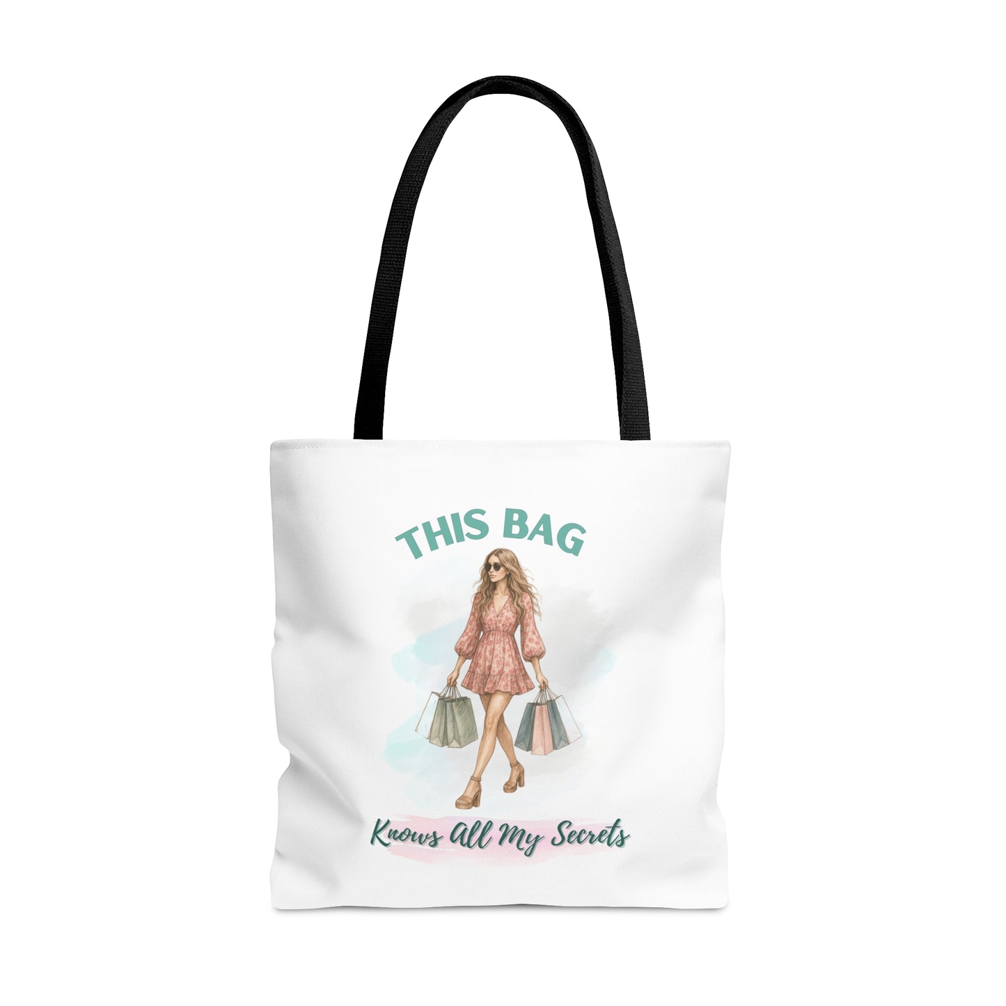 THIS BAG KNOWS ALL MY SECRETS- AOP Tote Bag- "Be The Vibe, Carry The Style"