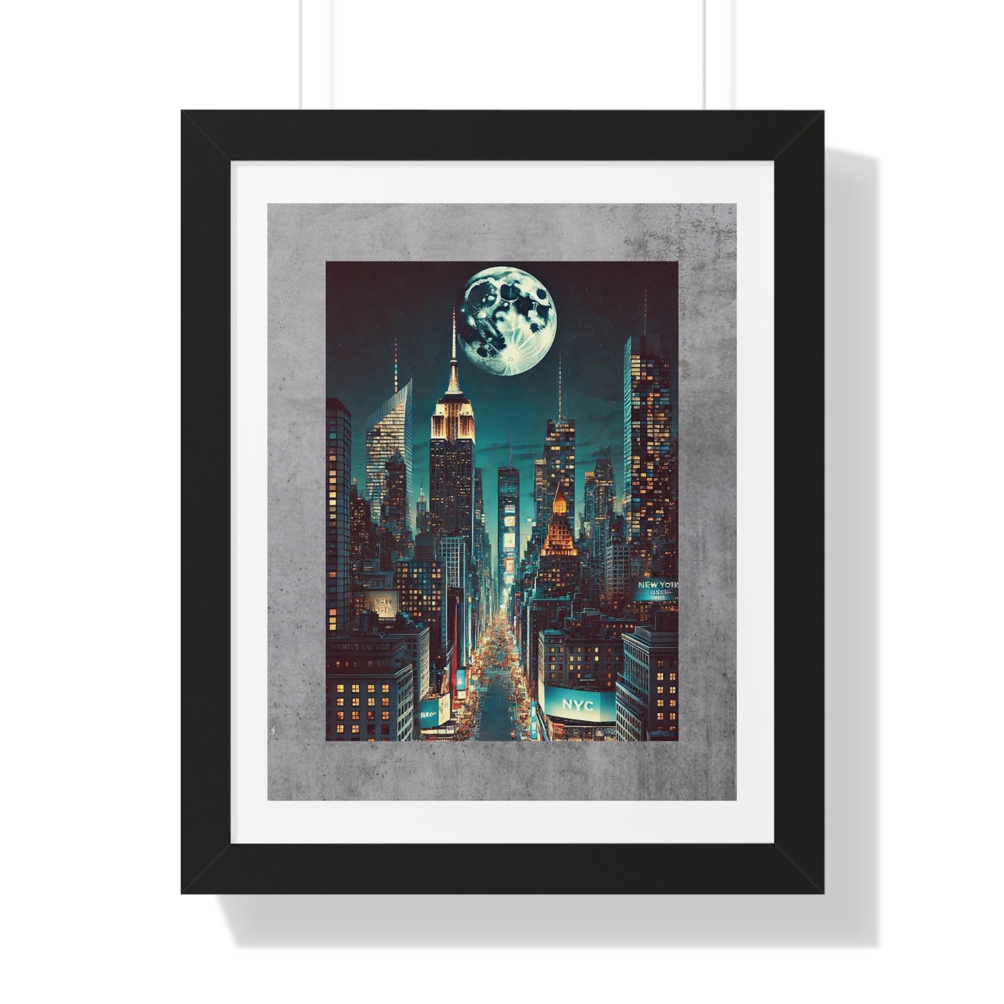 MOON OVER New York City - “Framed Print That Brings Spaces to Life”
