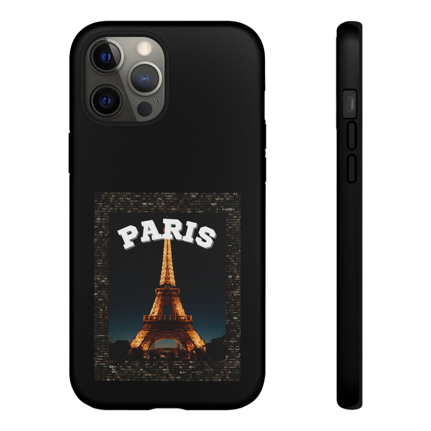 PARIS AT NIGHT- Tough Phone Cases - Fits Most Phone Sizes!! (BLACK) "Travel in Style"