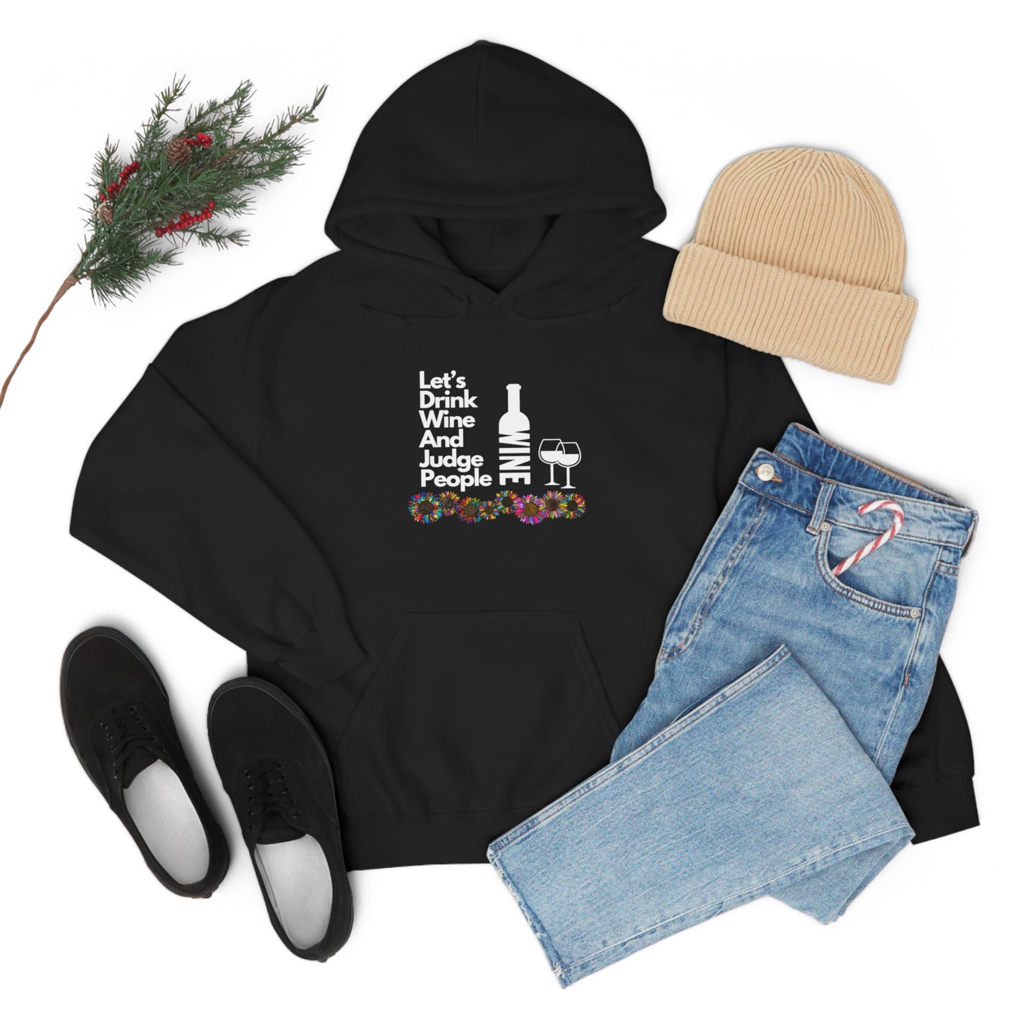 LETS DRINK WINE AND JUDGE- Unisex Heavy Blend Hooded Sweatshirt (VARIETY OF COLORS)
