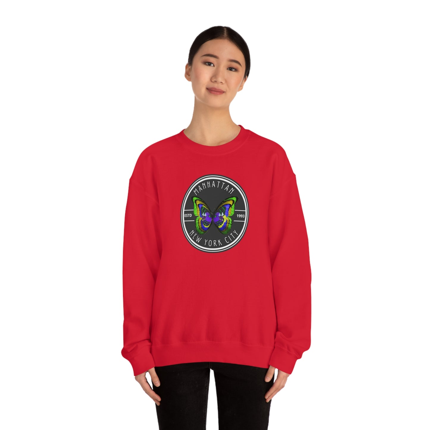 MANHATTAN NYC- Unisex Heavy Blend Crewneck Sweatshirt (VARIETY OF COLORS) "NYC Style Is Always Trending"