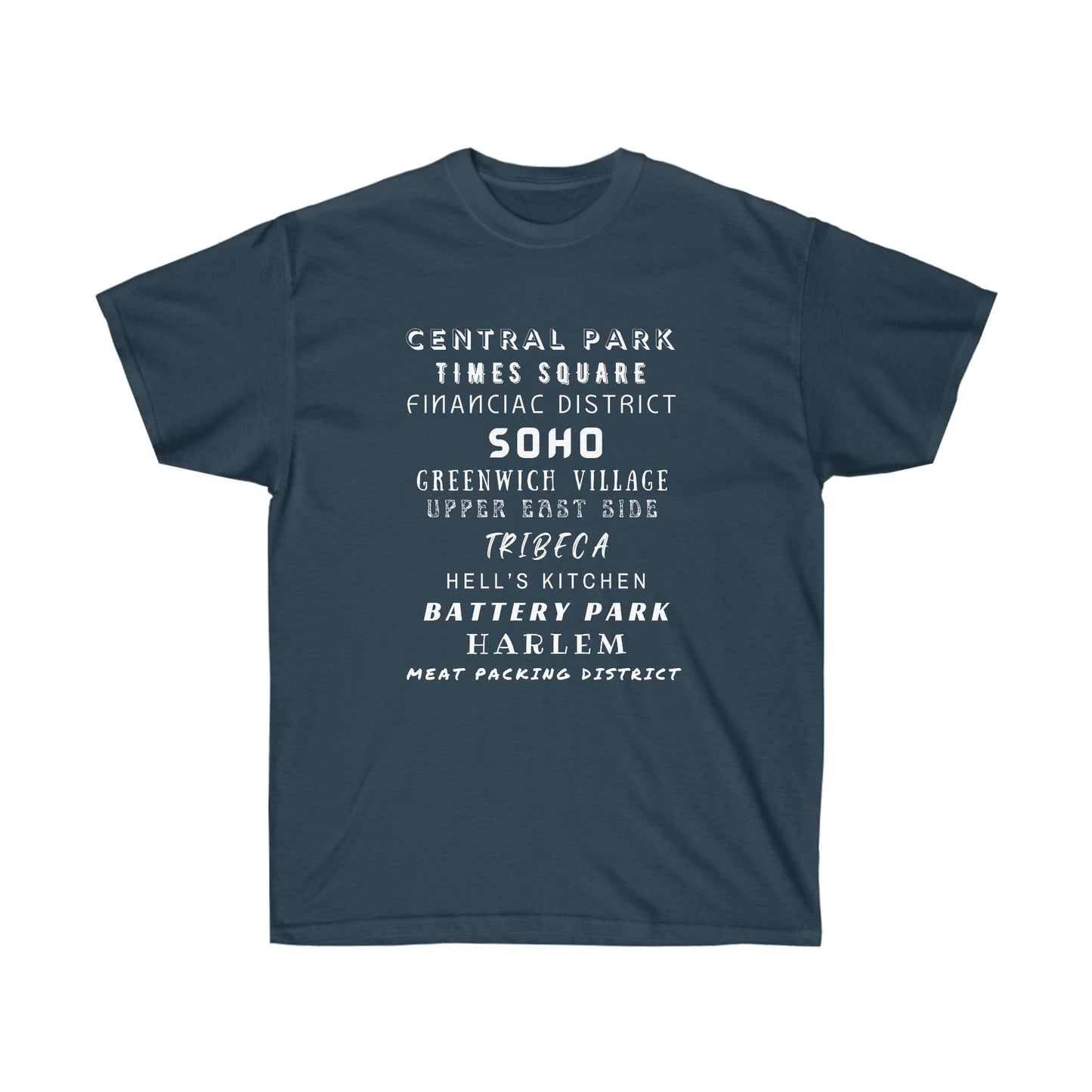 NYC ICONIC NEIGHBORHOODS- T Shirt (variety Of Colors) “New York City Shirt Full of Rizz, Skyline & Subway Vibes”