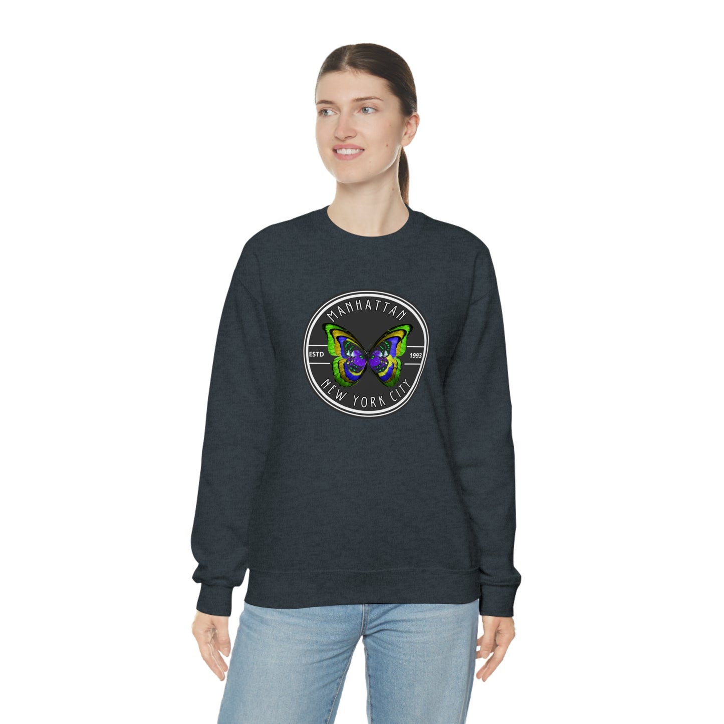 MANHATTAN NYC- Unisex Heavy Blend Crewneck Sweatshirt (VARIETY OF COLORS) "NYC Style Is Always Trending"