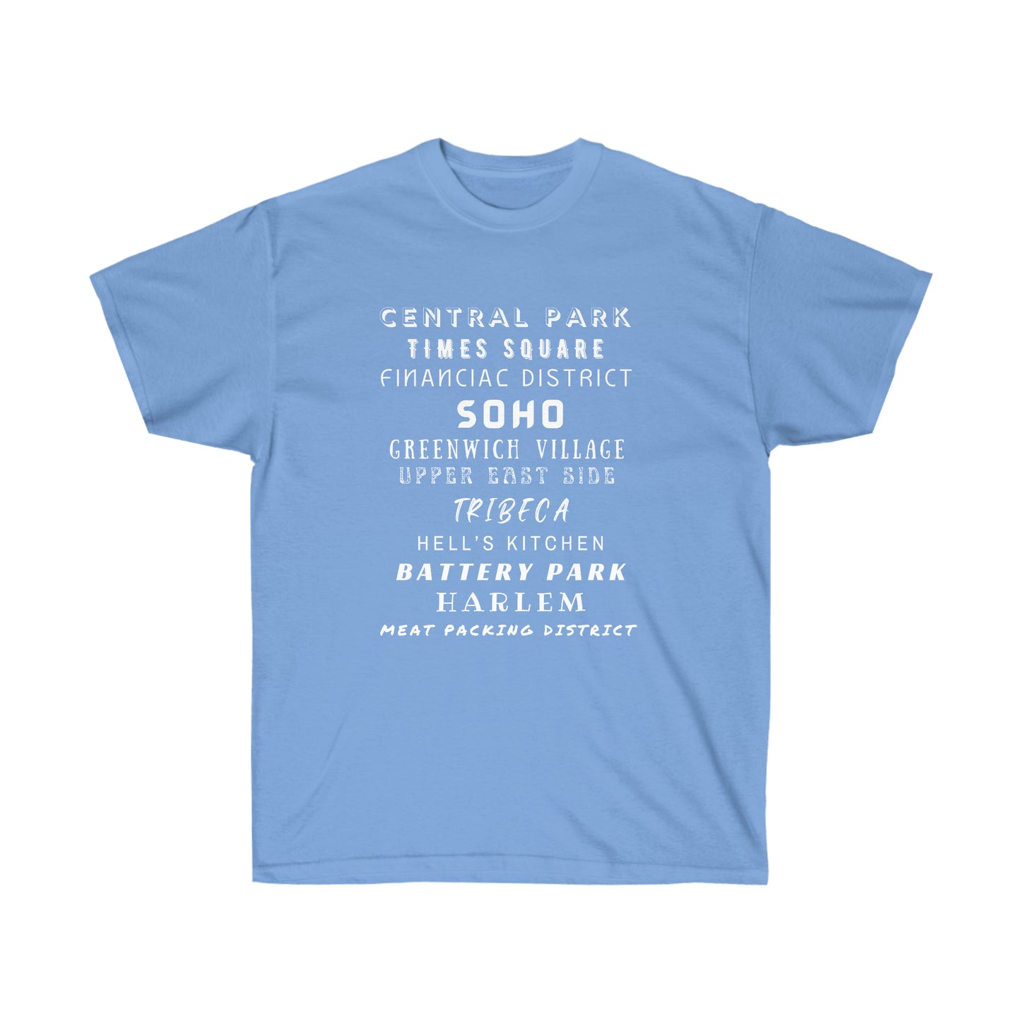 NYC ICONIC NEIGHBORHOODS- T Shirt (variety Of Colors) “New York City Shirt Full of Rizz, Skyline & Subway Vibes”