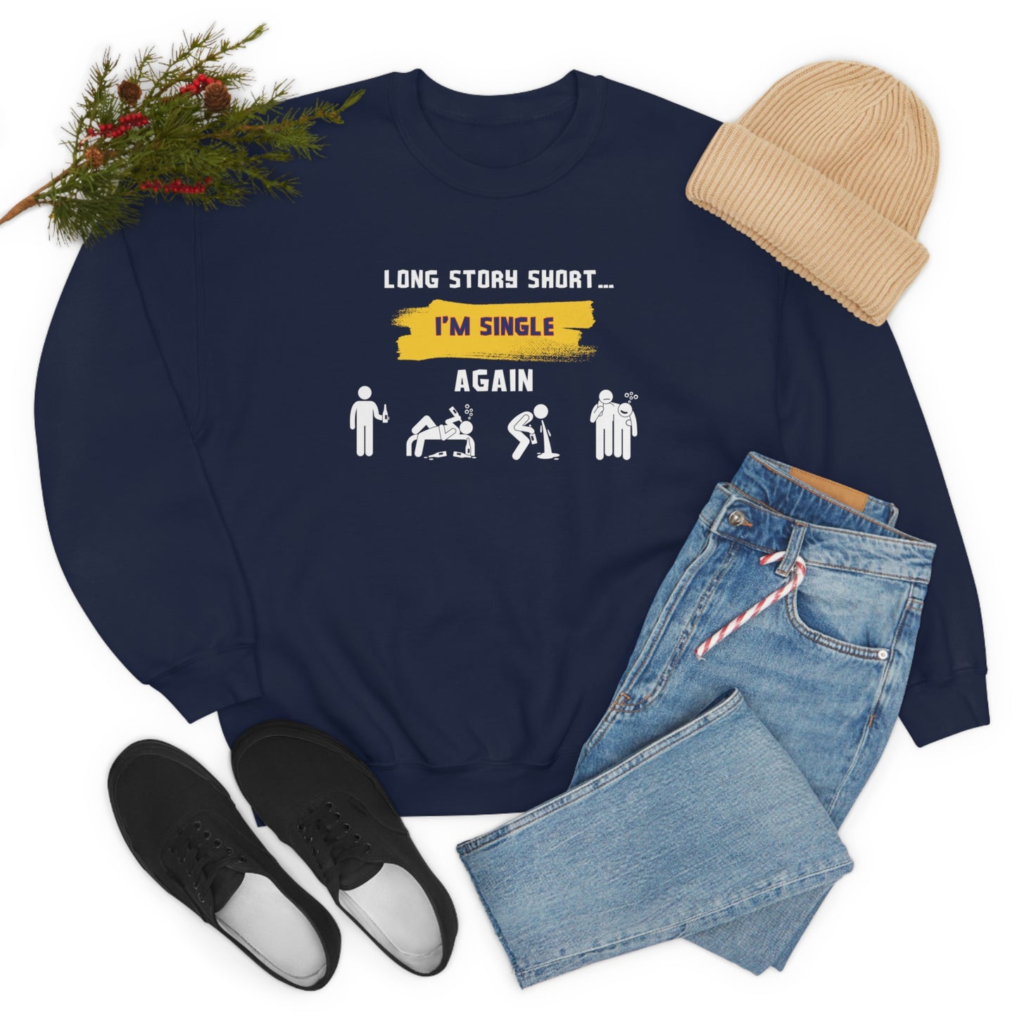 LONG STORY SHORT- Unisex Heavy Blend Crewneck Sweatshirt (VARIETY OF COLORS)