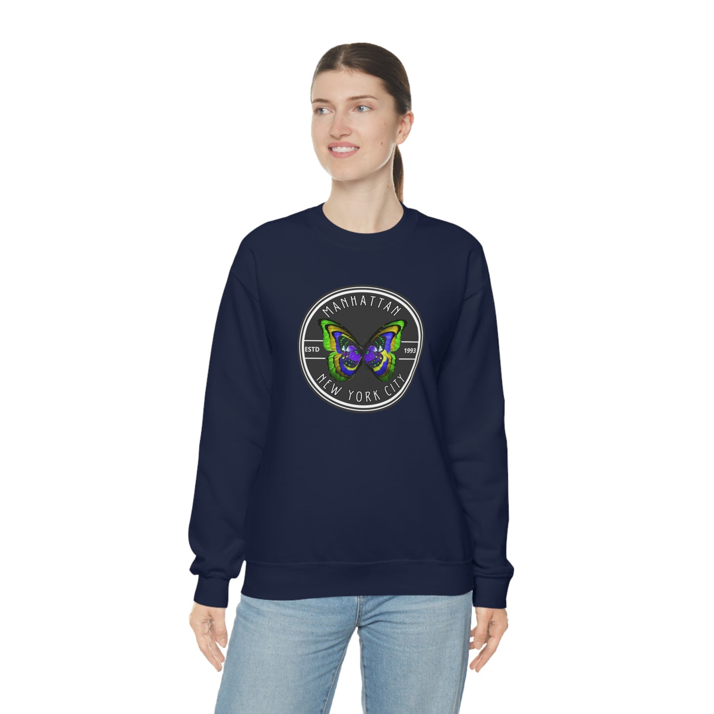 MANHATTAN NYC- Unisex Heavy Blend Crewneck Sweatshirt (VARIETY OF COLORS) "NYC Style Is Always Trending"