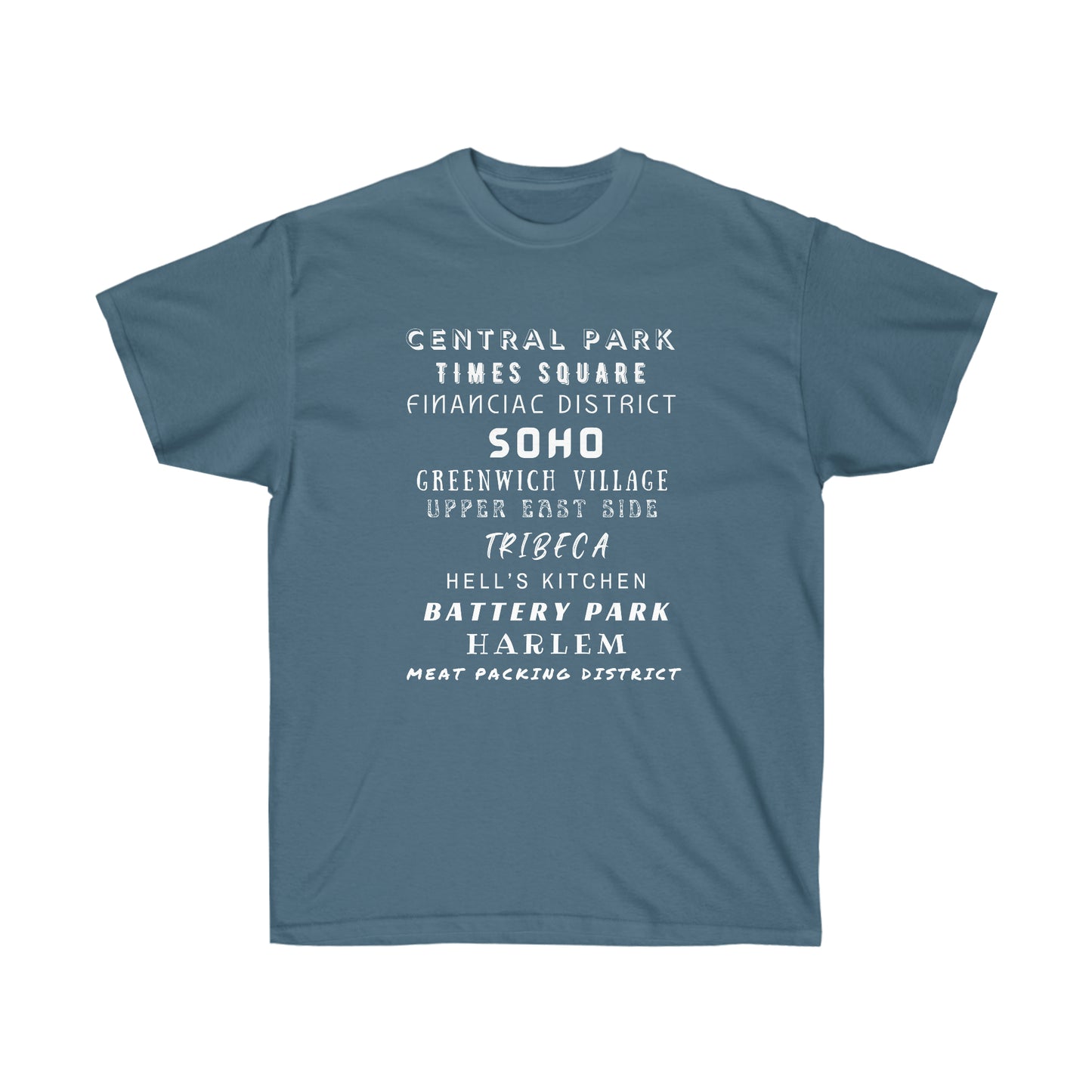 NYC ICONIC NEIGHBORHOODS- T Shirt (variety Of Colors) “New York City Shirt Full of Rizz, Skyline & Subway Vibes”