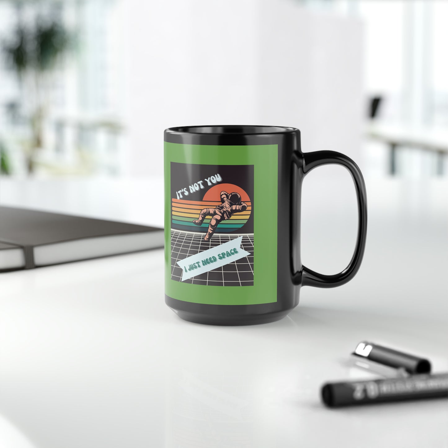 I NEED SPACE -Big Mug, 15oz (GREEN)