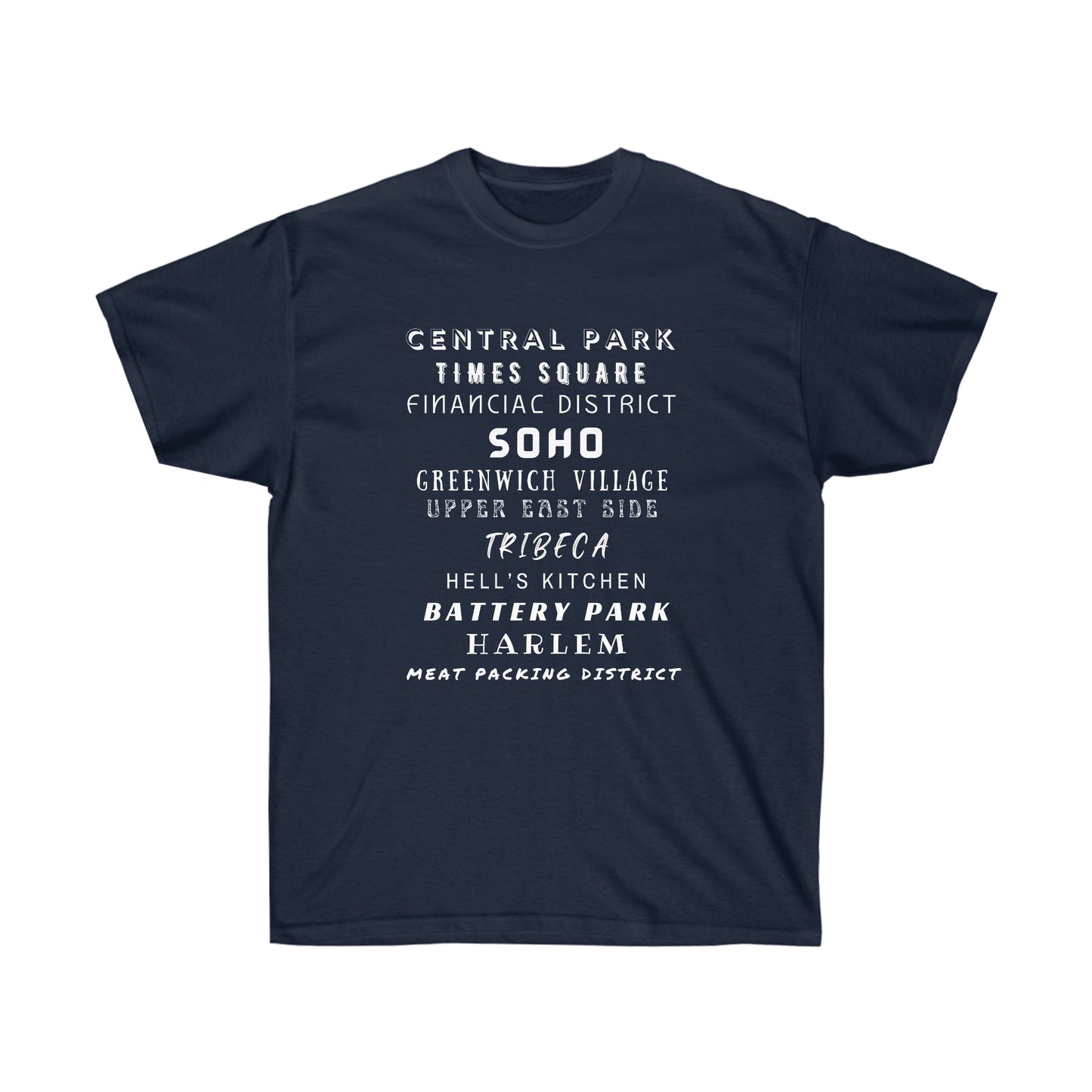 NYC ICONIC NEIGHBORHOODS- T Shirt (variety Of Colors) “New York City Shirt Full of Rizz, Skyline & Subway Vibes”