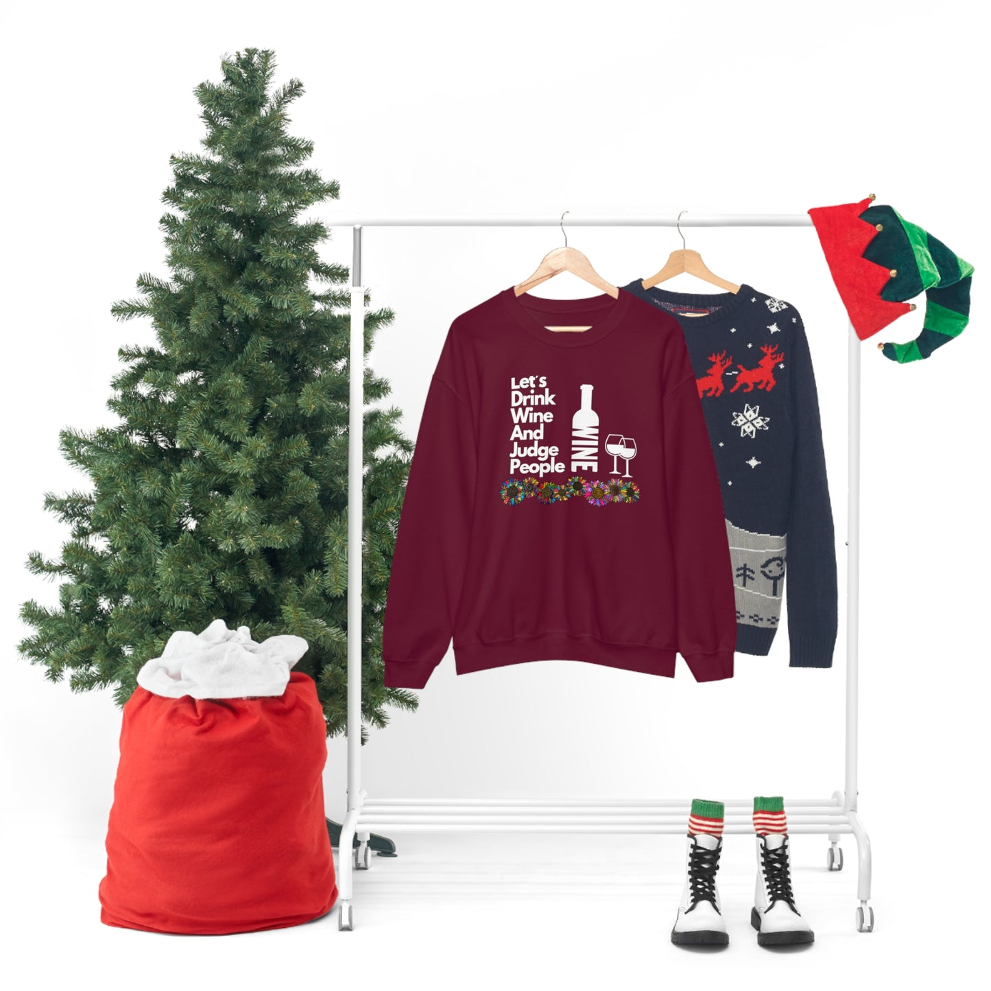 LETS DRINK WINE AND JUDGE- Unisex Heavy Blend Crewneck Sweatshirt (VARIETY OF COLORS) "Great Pick For Fall"