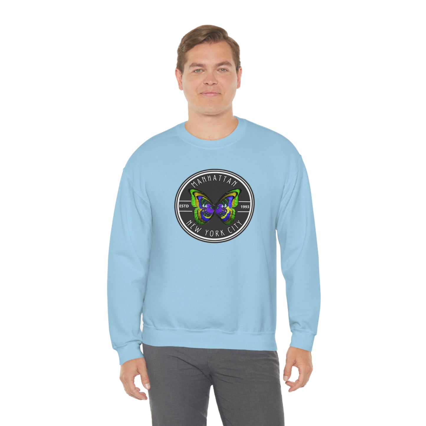 MANHATTAN NYC- Unisex Heavy Blend Crewneck Sweatshirt (VARIETY OF COLORS) "NYC Style Is Always Trending"