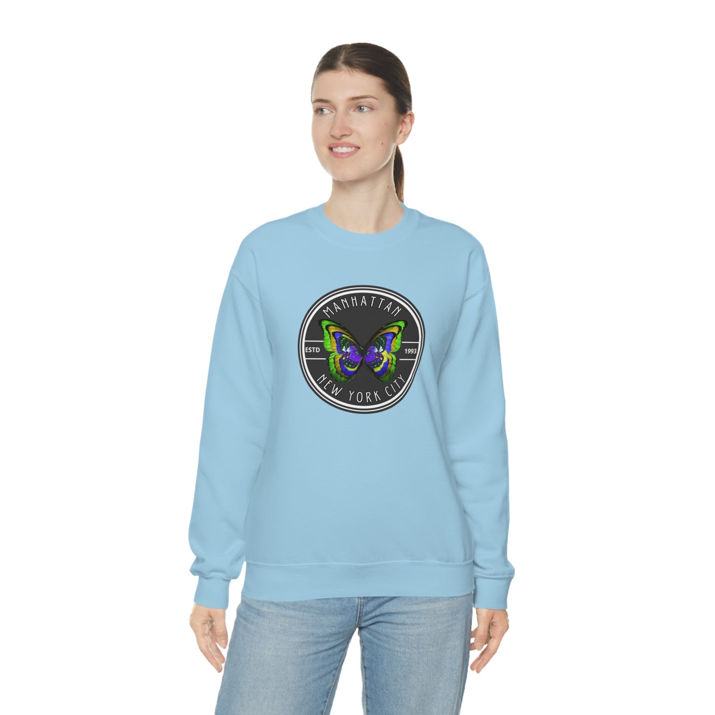 MANHATTAN NYC- Unisex Heavy Blend Crewneck Sweatshirt (VARIETY OF COLORS) "NYC Style Is Always Trending"
