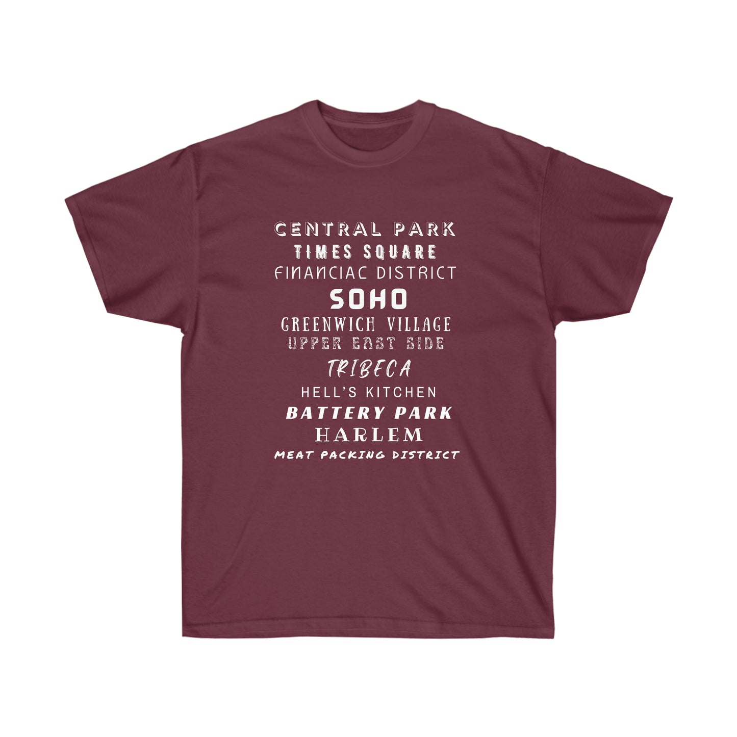 NYC ICONIC NEIGHBORHOODS- T Shirt (variety Of Colors) “New York City Shirt Full of Rizz, Skyline & Subway Vibes”