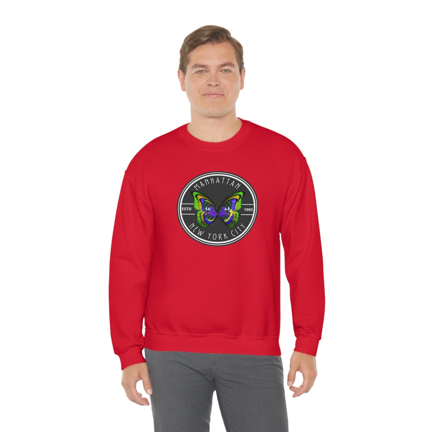 MANHATTAN NYC- Unisex Heavy Blend Crewneck Sweatshirt (VARIETY OF COLORS) "NYC Style Is Always Trending"