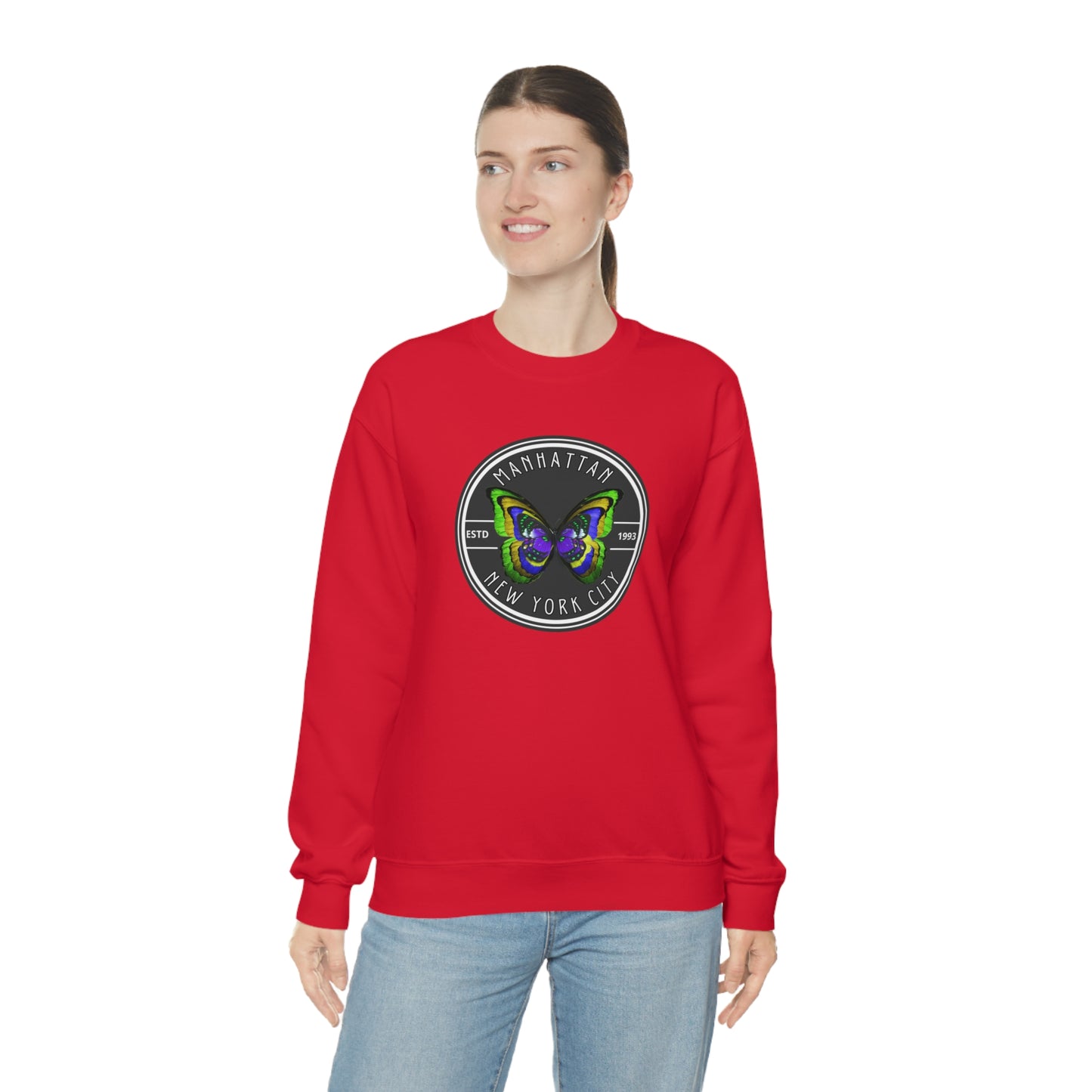 MANHATTAN NYC- Unisex Heavy Blend Crewneck Sweatshirt (VARIETY OF COLORS) "NYC Style Is Always Trending"