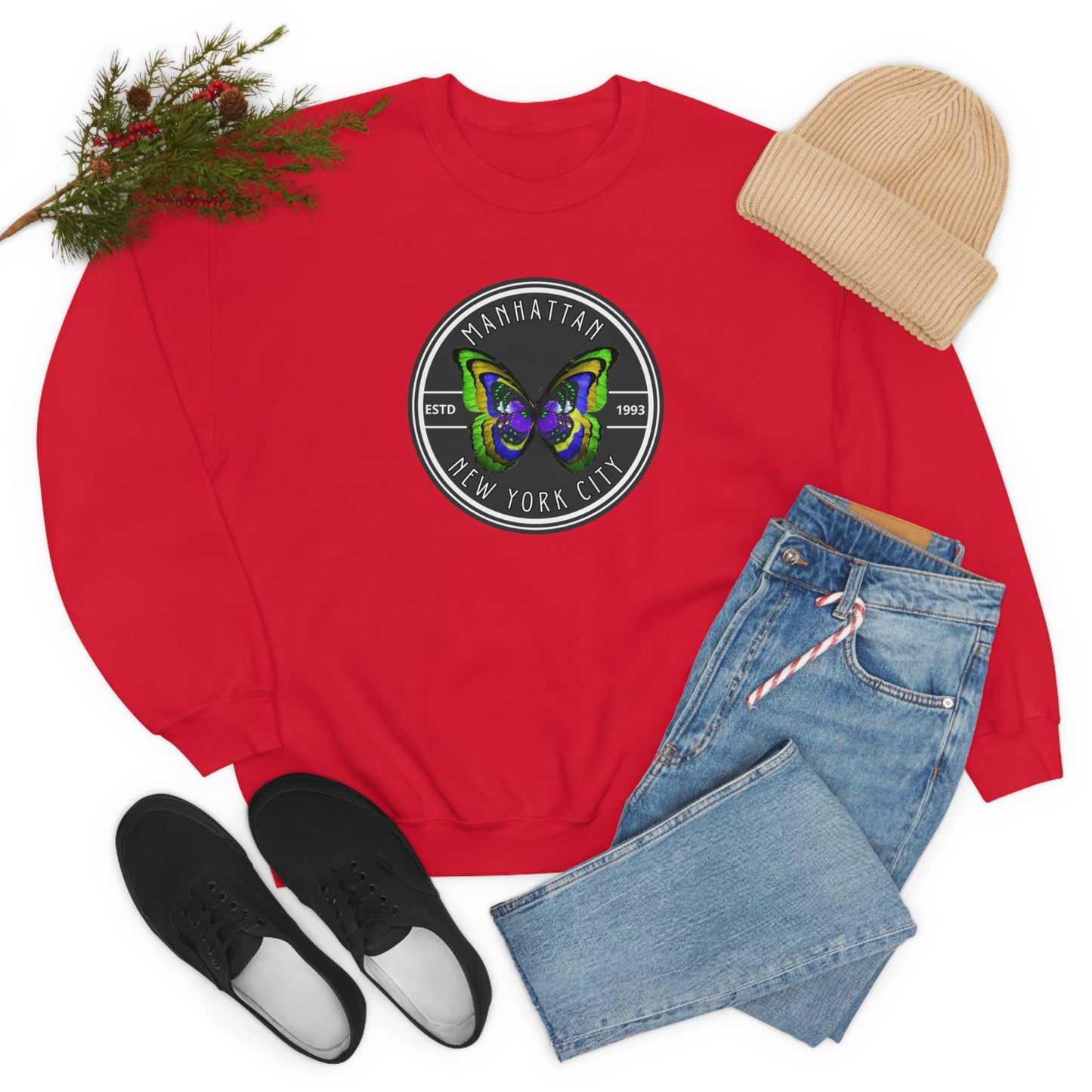 MANHATTAN NYC- Unisex Heavy Blend Crewneck Sweatshirt (VARIETY OF COLORS) "NYC Style Is Always Trending"
