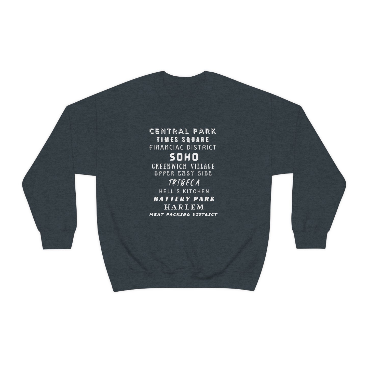 NYC NEIGHBORHOODS- Unisex Heavy Blend Crewneck Sweatshirt (VARIETY OF COLORS)