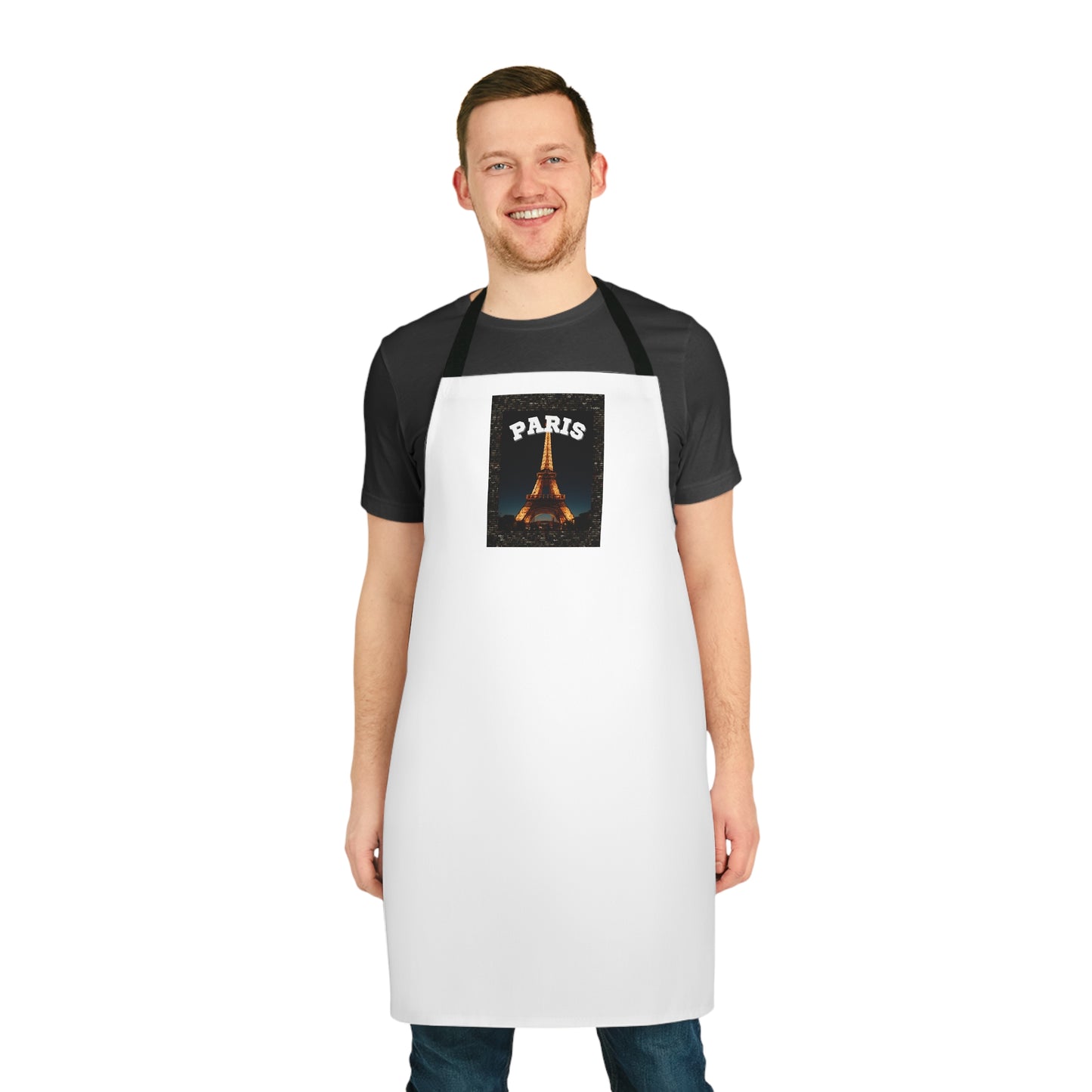 PARIS AT NIGHT- Apron (AOP) (WHITE)"Great Gift for Paris Travel Goals"