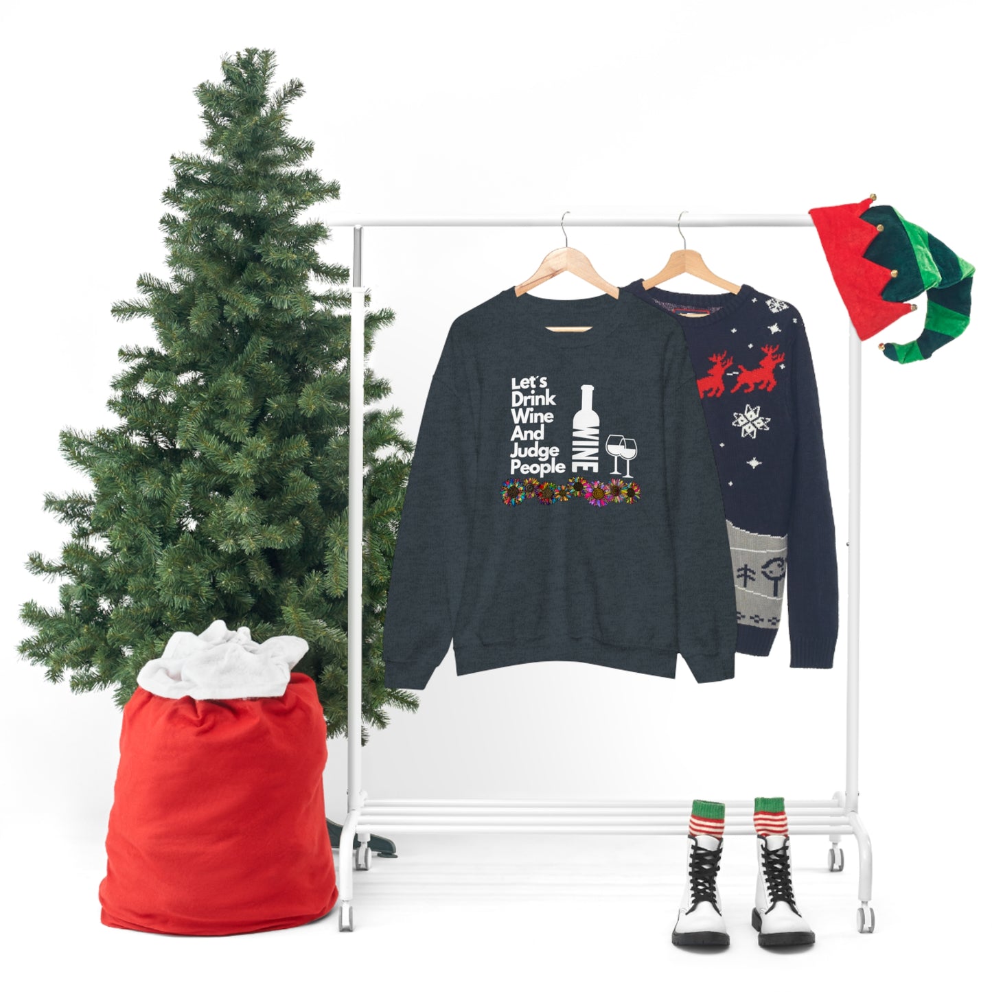 LETS DRINK WINE AND JUDGE- Unisex Heavy Blend Crewneck Sweatshirt (VARIETY OF COLORS) "Great Pick For Fall"