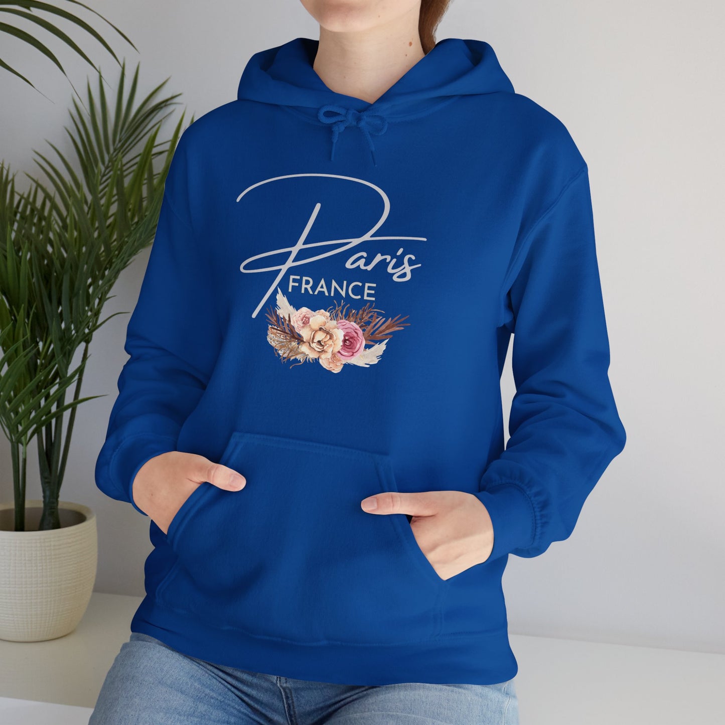 PARIS FLOWERS- Unisex Heavy Blend Hooded Sweatshirt (VARIETY OF COLORS)-“Travel T-Shirt That Slays”