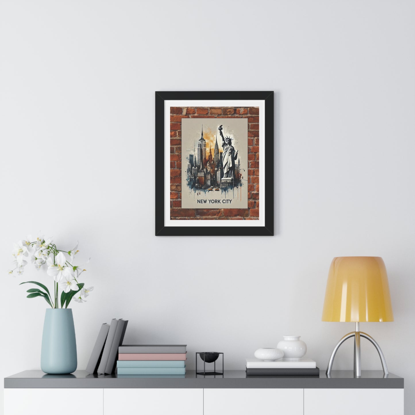 NEW YORK CITY LIBERTY  Framed Poster - Urban Wall Art for Home Decor