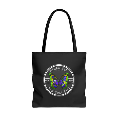 MANHATTAN NYC- AOP Tote Bag (BLACK)-"This Tote Was Born A Bestseller"