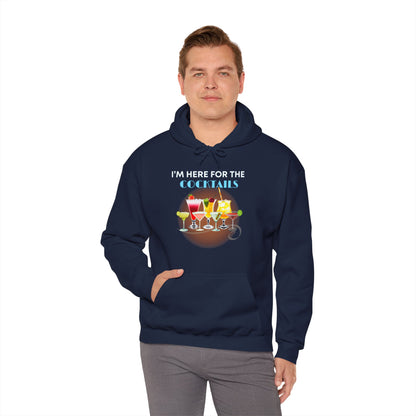 I'M HERE FOR THE COCKTAILS -Unisex Heavy Blend Hooded Sweatshirt (VARIETY OF COLORS) “Trendy Happy Hour Hoodie”