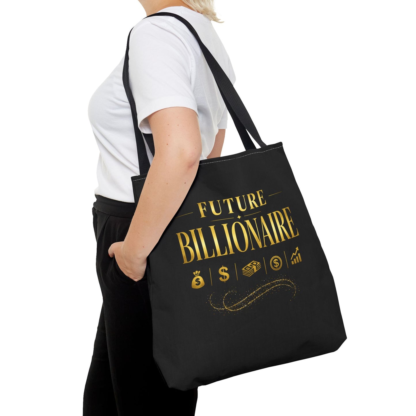 FUTURE BILLIONAIRE- AOP Tote Bag (BLACK)