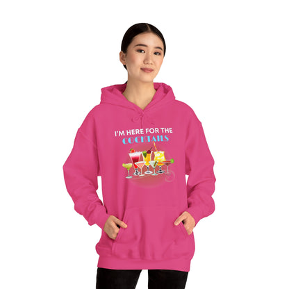 I'M HERE FOR THE COCKTAILS -Unisex Heavy Blend Hooded Sweatshirt (VARIETY OF COLORS) “Trendy Happy Hour Hoodie”