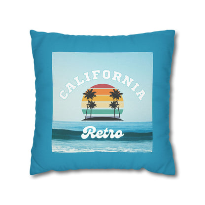 CALIFORNIA RETRO- Bohemian Design Square Pillowcase (COVER ONLY)- "Soothing Coastal Vibes"